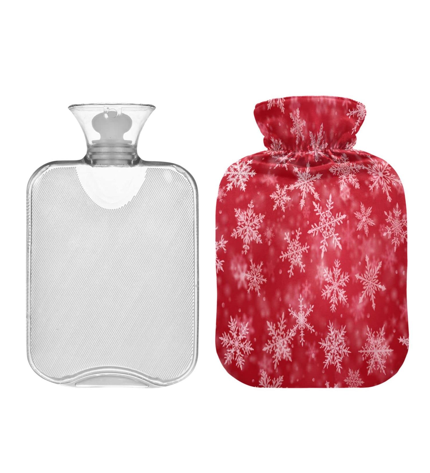 KCL Deci 2L Christmas Snowflakes Hot Water Bottle with Cover - Ideal for Menstrual Cramps Neck & Shoulder Pain Relief Hand Warmer - Buy Online on GoSupps.com
