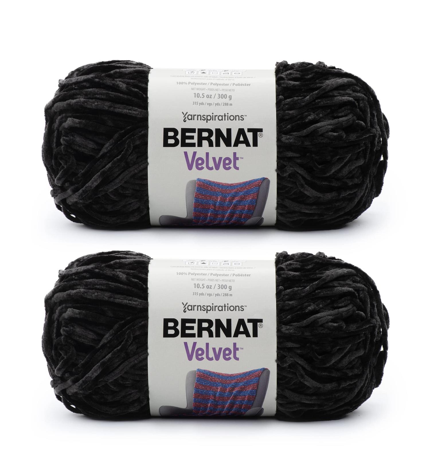 Bernat Velvet Blackbird Yarn - 2 Pack of 300g - 5 Bulky Polyester Yarn for Knitting and Crochet - 315 Yards Each - Buy Online on GoSupps.com