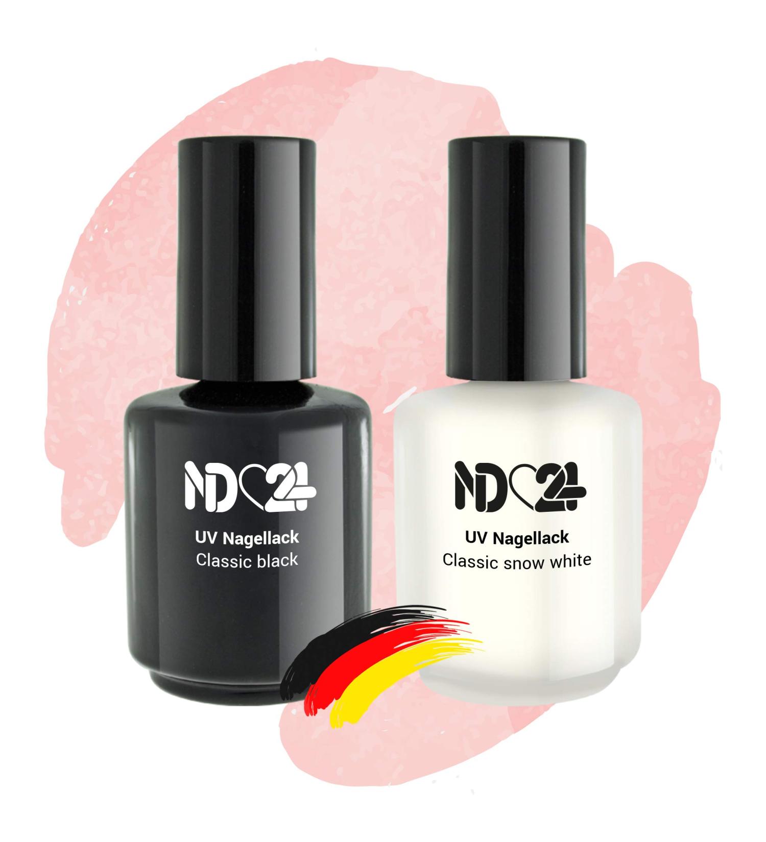 Black & White Collection Set - Polish Gel UV Soak Off Nail Polish | Made in Germany (2 x 15ml) - International Shipping Available - Buy Online on GoSupps.com