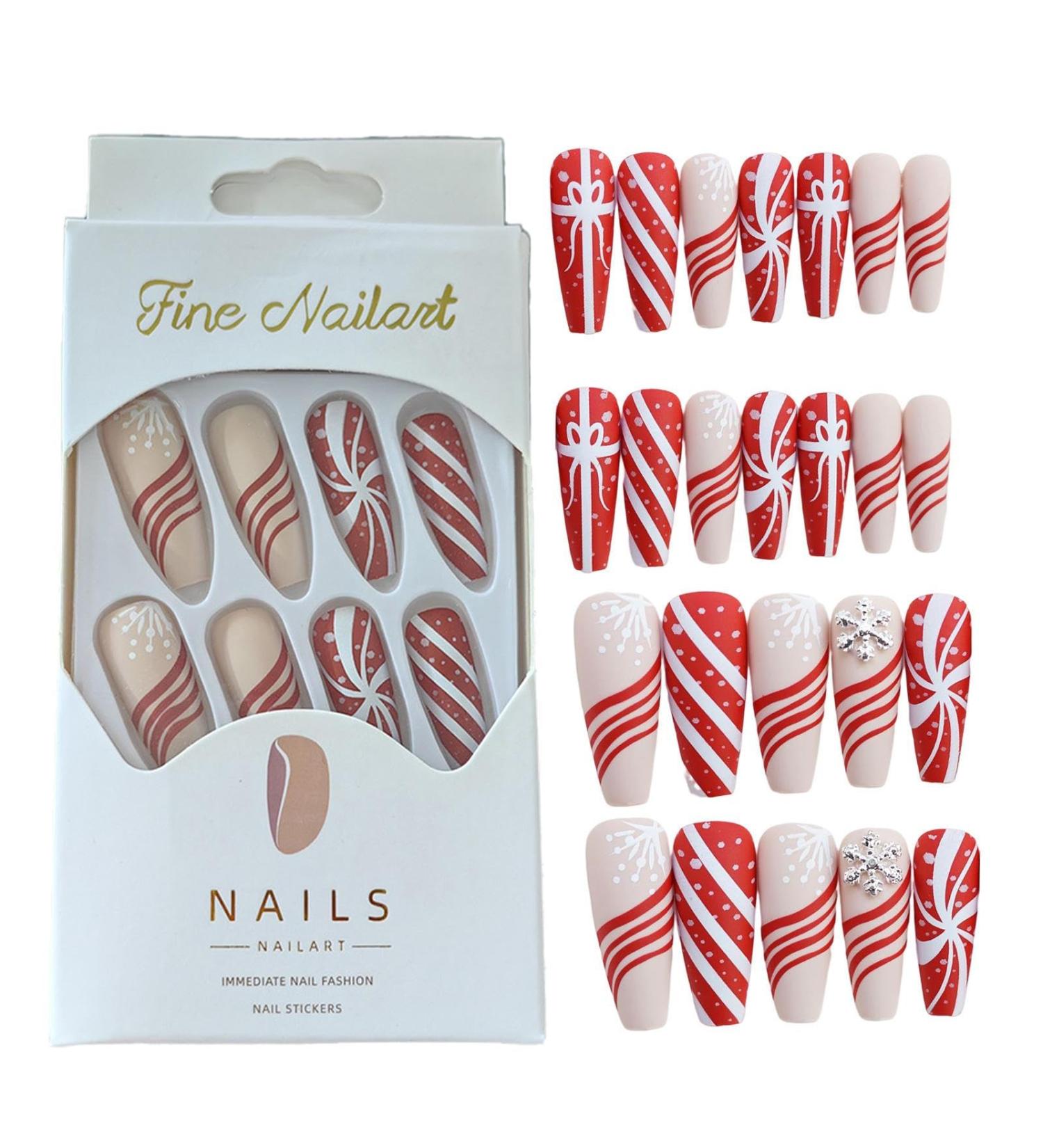 Long Press on Nails Halloween Press on Long Nails with Spider Pattern False Nails for Halloween Full Nails Fake Long Fingernails Various Sizes for Ball Wedding Home Christmas gift - Buy Online on GoSupps.com