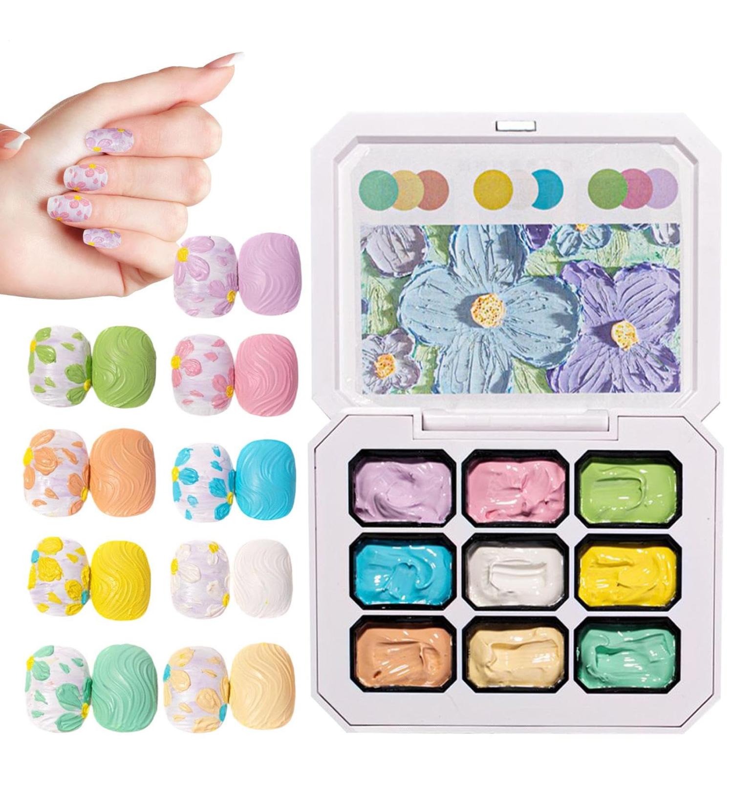  Gacqpli Nail Gel Artistic Nail Gel | 9 Color Palette for Sculpting Drawing Modeling Decoration and Manicures - Buy Online on GoSupps.com