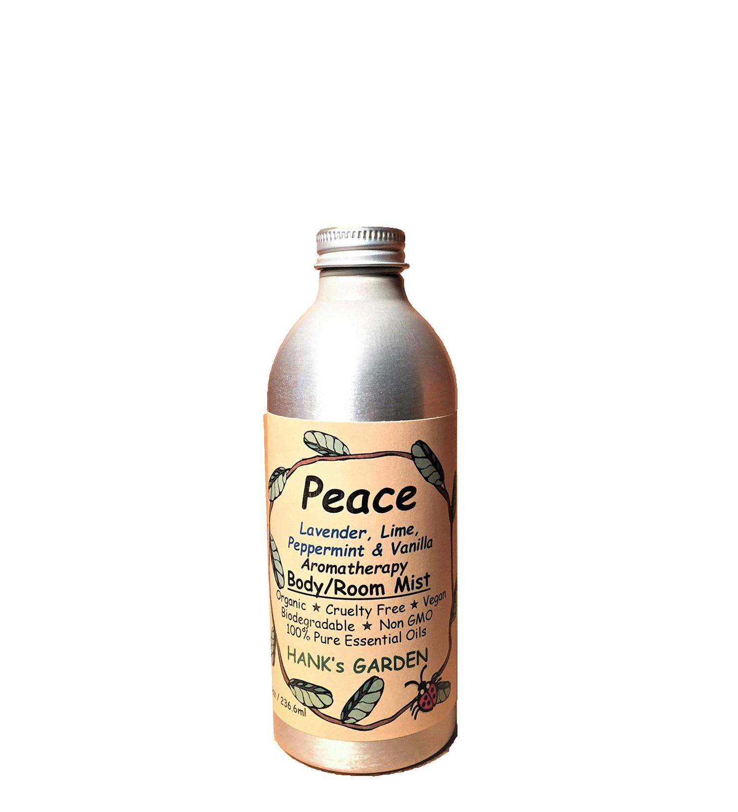 Peace Aromatherapy Body and Room Mist Spray - Lavender Lime Peppermint & Vanilla - 100% Pure Essential Oils Vegan Organic Biodegradable Non GMO Cruelty Free (8 oz / 236.6 ml Refill)