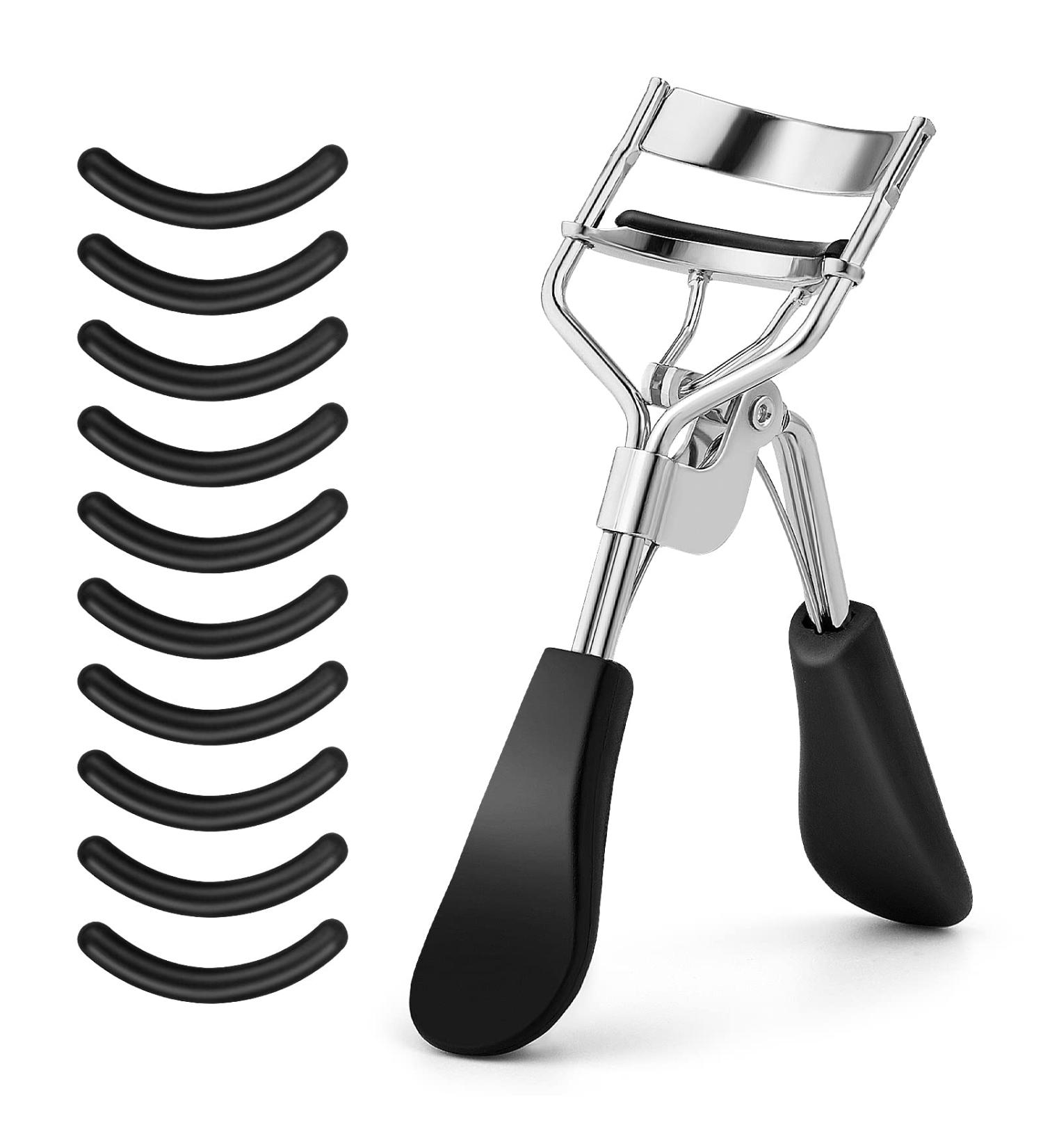 SIBBA Professional Eyelash Curler with 10 Extra Silicone Pads - No Pinch or Pull Suitable for All Eye Shapes (Silver) - Best for Women & Girls - Buy Online on GoSupps.com