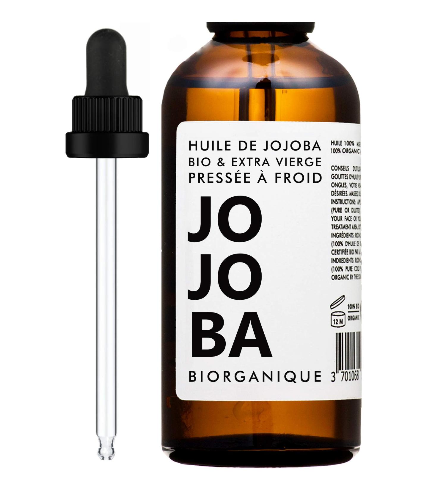 Organic Jojoba Oil for Skin & Hair - 100% Pure & Natural Cold Pressed - 50ml Amber Glass Bottle - Shop Internationally - Buy Online on GoSupps.com