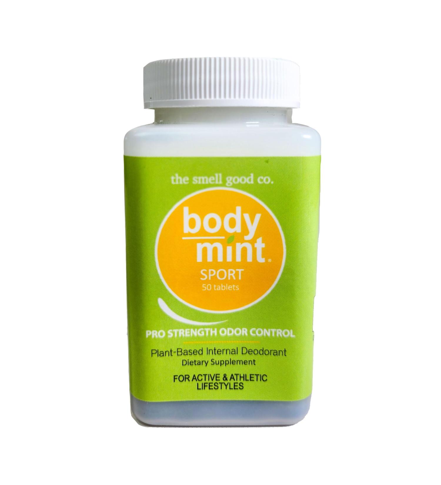 Body Mint Sport Extra Strength Chlorophyll Deodorizing Supplement for Full Body Freshness Aluminum-Free Plant-Based Internal Deodorant Designed for Active and Athletic Lifestyles 50 tabs - Buy Online on GoSupps.com