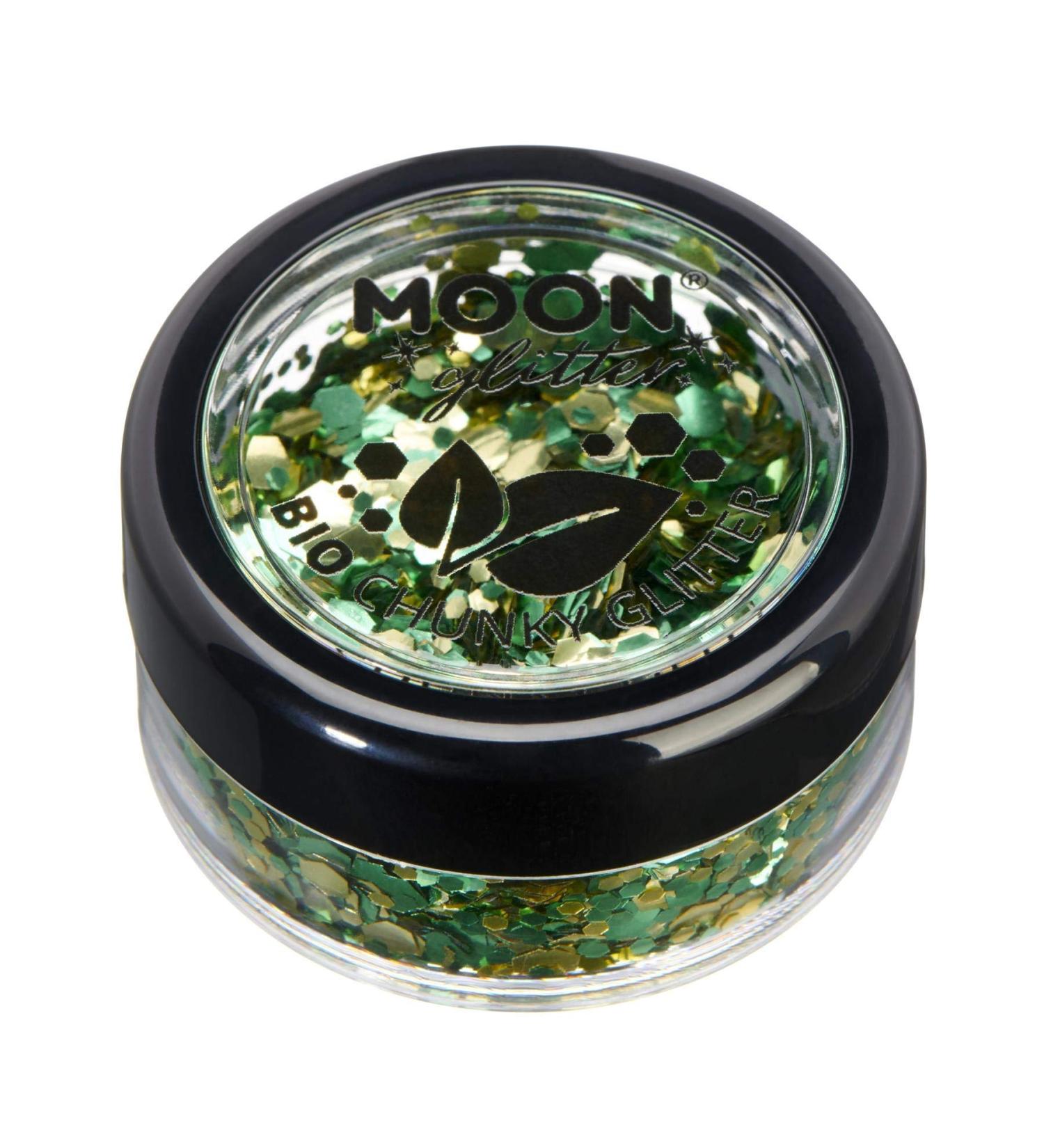 Moon Glitter Mystic Biodegradable Eco Chunky Glitter - Shamrock - 3g - Eco-Friendly Festival Makeup for Face, Body, Nails, Hair & Lips - Buy Online on GoSupps.com