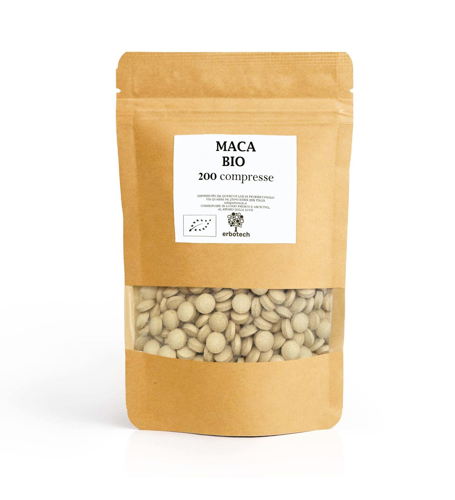  Erbotech ERBOTECH 200 organic Peruvian maca tablets capsules rich in minerals vitamin B vitamin C vitamin E gluten-free. - Buy Online on GoSupps.com