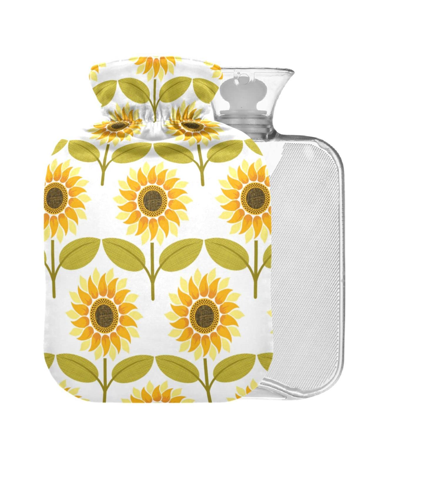 Sunflower Heat Bottle 2L - BPA Free Large Hot Water Bag for Pain Relief & Hot/Cold Therapy - Buy Online on GoSupps.com