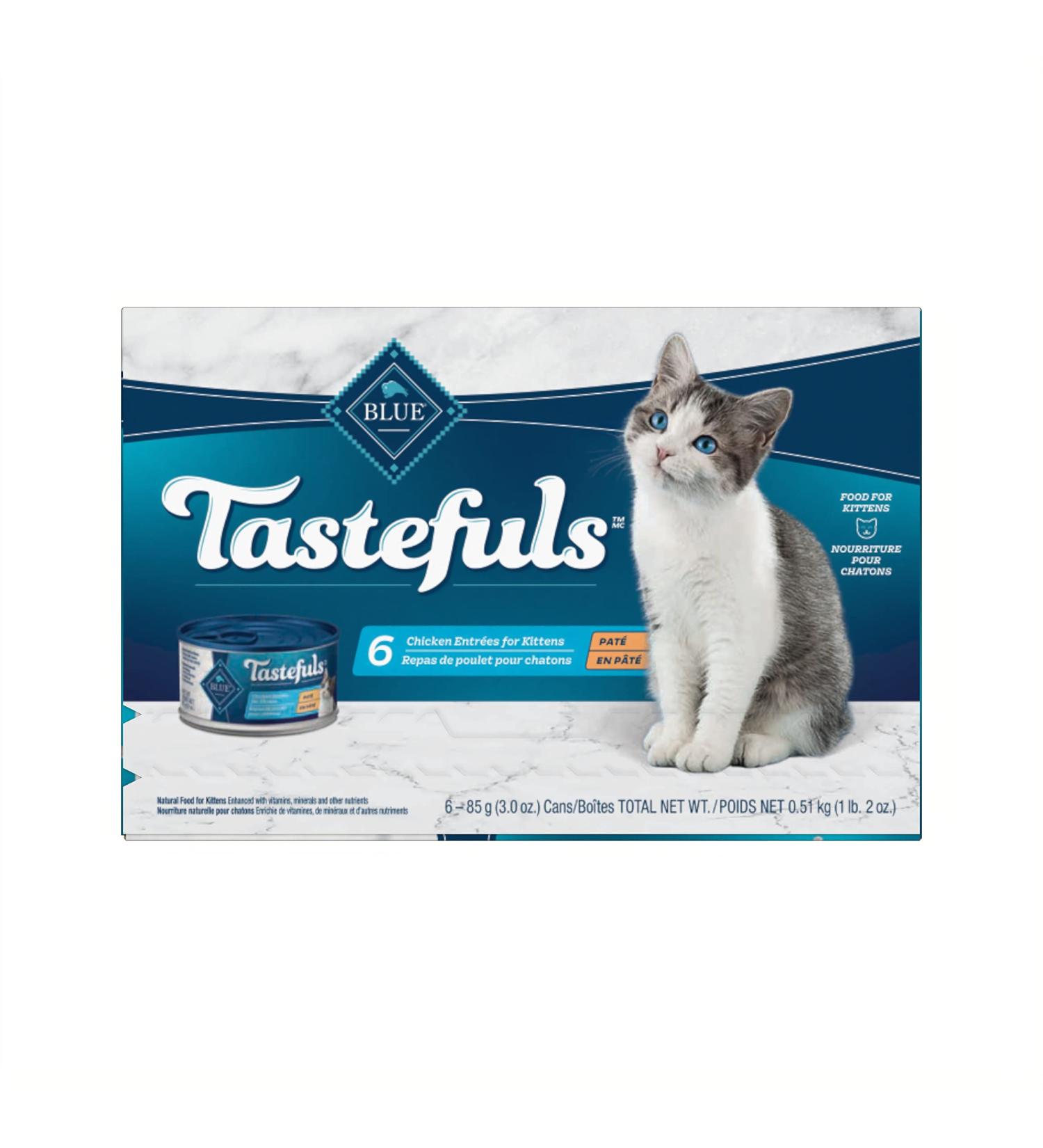 Tastefuls Natural Wet Kitten Food Chicken Entr e Pate 3 oz Multi Pack 6 ct. Multi Pack Kitten Chicken Pate - Buy Online on GoSupps.com