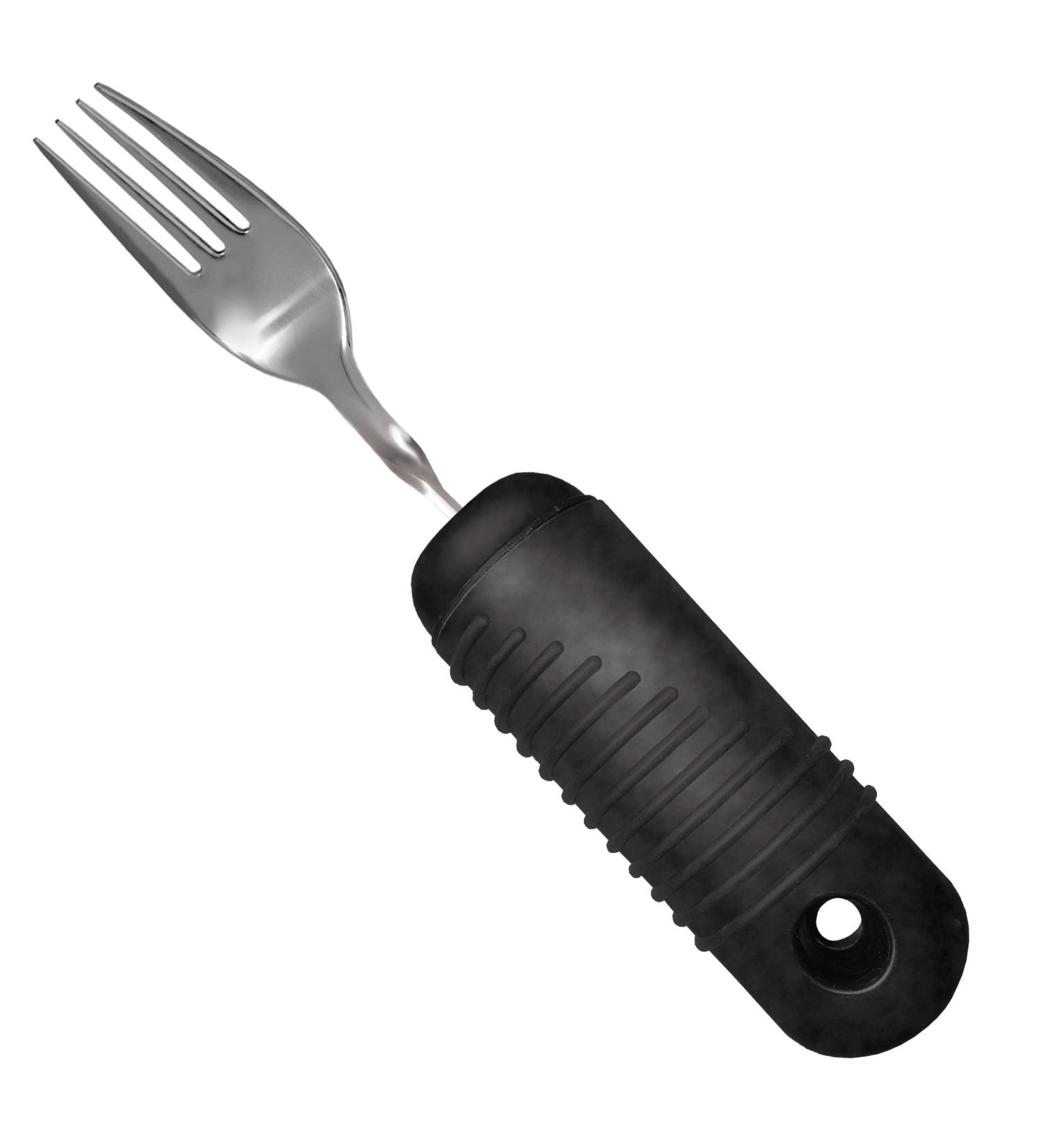 Rehabilitation Advantage Easy Grip Fork with Built-up Handle - Black | Enhance Dining Independence - Buy Online on GoSupps.com