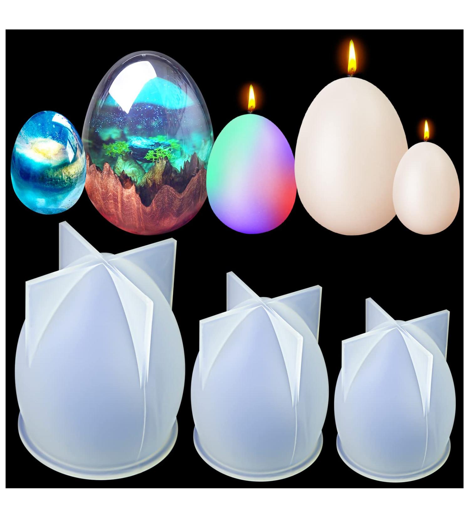 Easter Egg Candle Mold - 3 Pcs Silicone DIY Craft Resin Mold for Handmade Candle Making, Fondant Cake, Aromatherapy, Chocolate, Soap & Candy - Buy Online on GoSupps.com