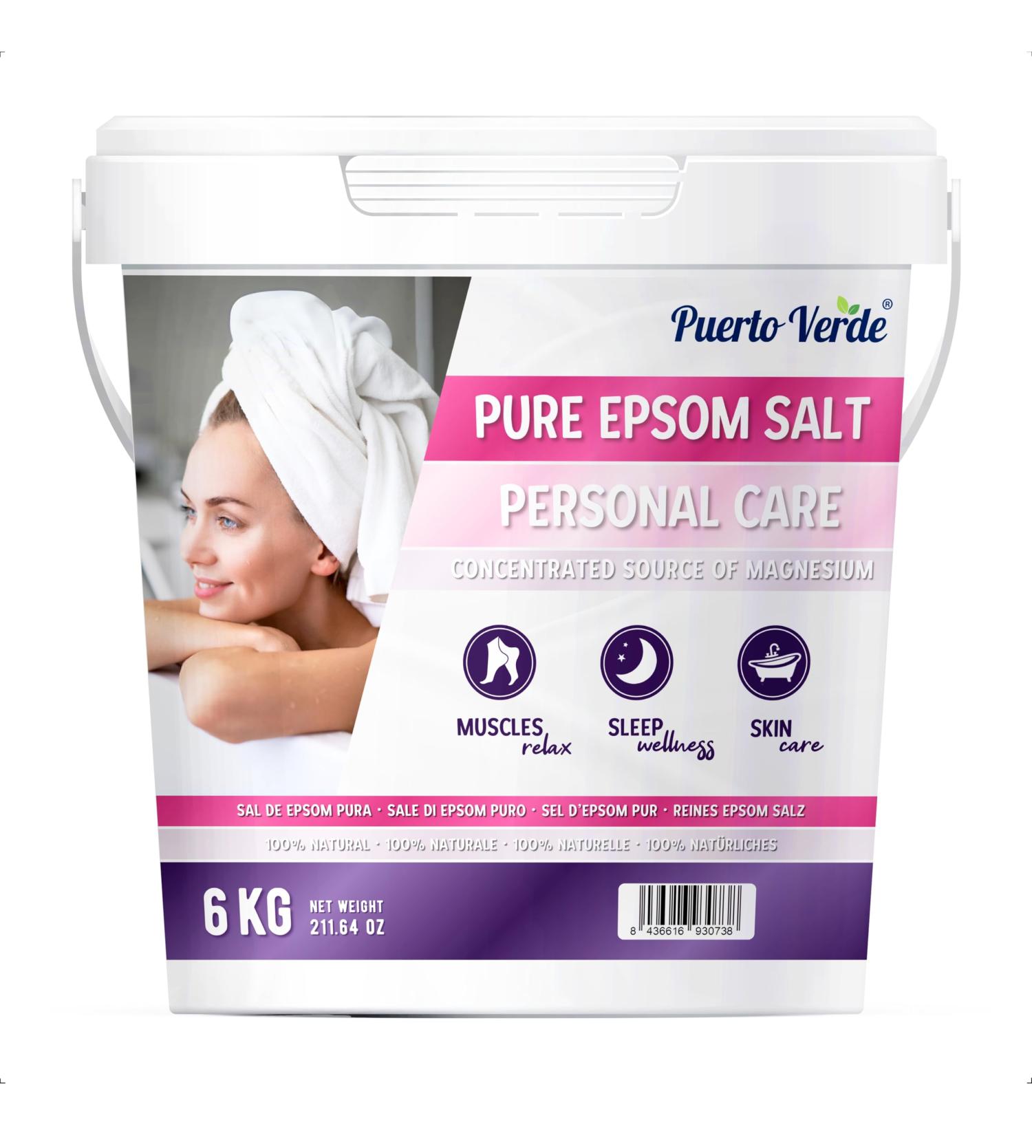 Mff Europe SL Pure Epsom Salt 6 Kg Concentrated source of Magnesium Bath Salts and Personal Care Fast Dissolving Epsom Salt for Muscle Relaxation and Good Sleep Spanish Production - Buy Online on GoSupps.com