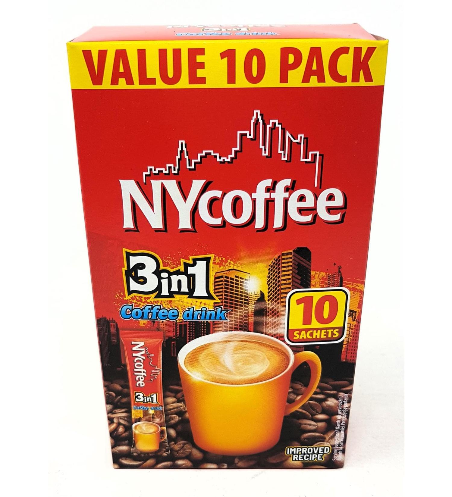 NY Coffee 3in1 Coffee Sachets 140g (10 Sachets) - Box of 10 (Total 100 Sachets) - Buy Online on GoSupps.com