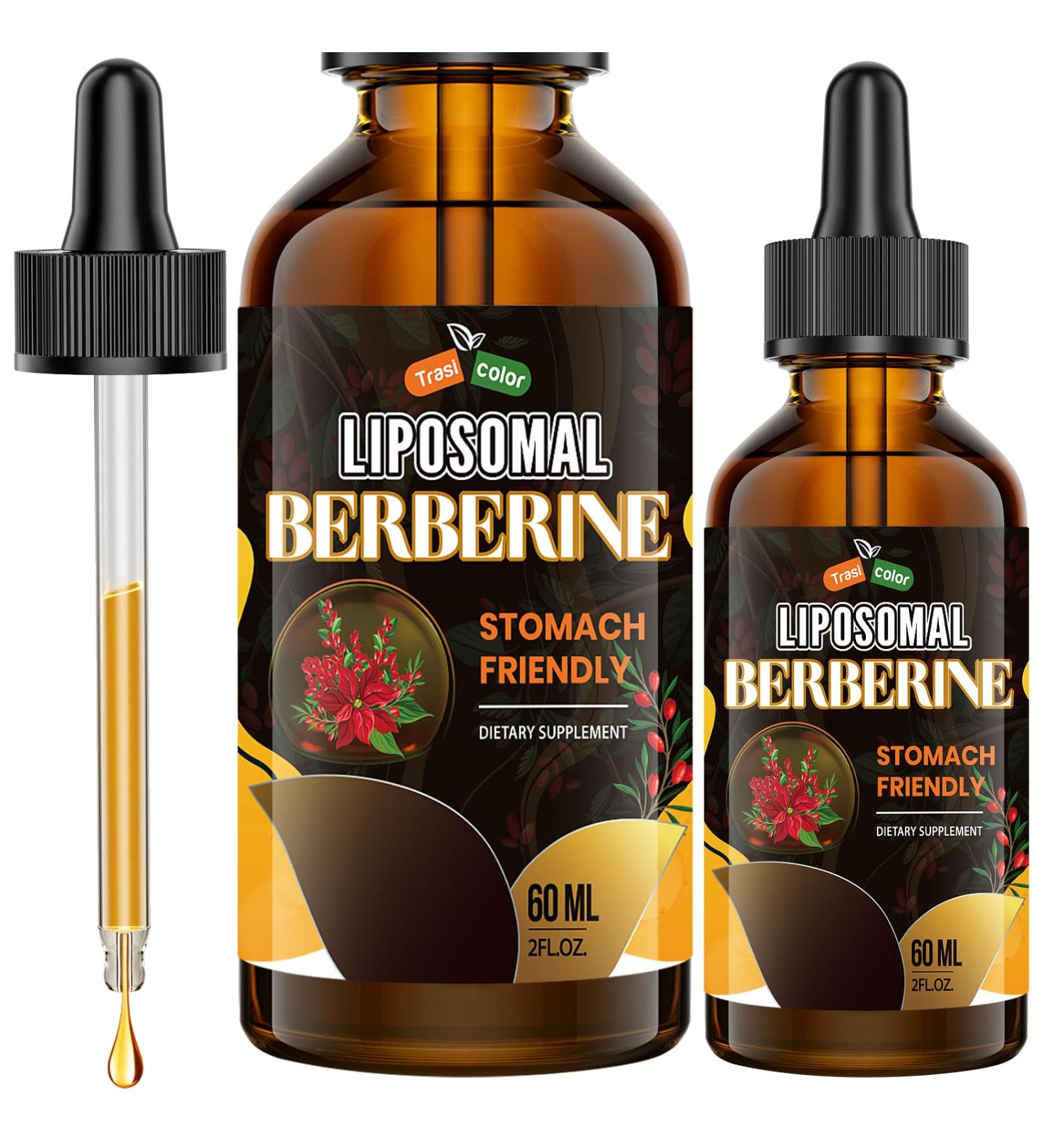 Berberine Supplement Liquid Drops - High Bioavailability Liposomal Berberine Supplements Berberine HCL Complex with Ceylon Cinnamon Plus Turmeric Suitable for Women Men-60ml 2 Fl Oz (Pack of 1) - Buy Online on GoSupps.com