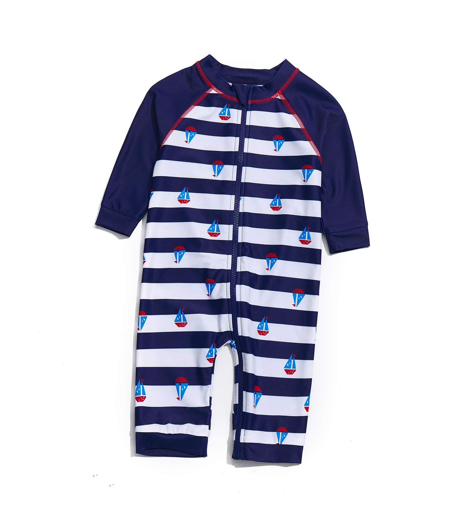 Bonverano Baby Boys Swimsuit UPF 50+ Sun Protection | 9-12 Months | Full-Length Zipper One Piece Swimwear - Buy Online on GoSupps.com