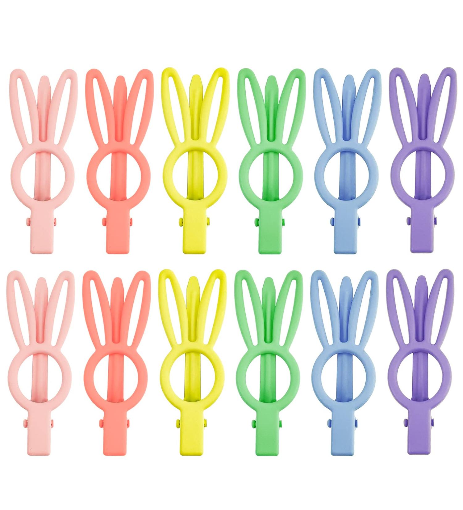 12 PCS Matte Rabbit Hair Clips - Non Slip Alligator Barrettes for Thick Hair | Colorful Accessories for Birthday, Christmas, Valentines Day - Buy Online on GoSupps.com