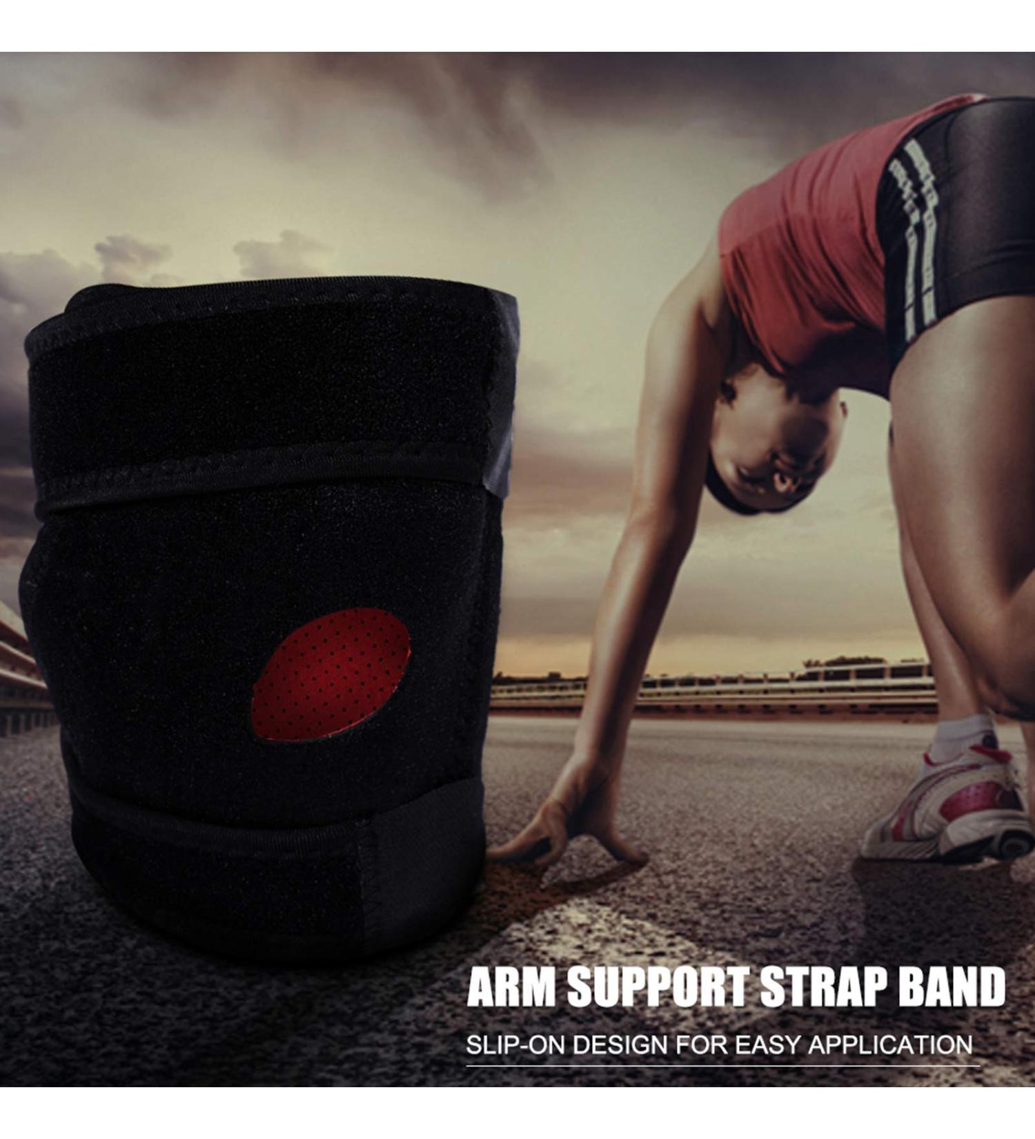 Adjustable Arm Support Band for Elderly | Comfortable Black Breathable Fabric | Protects Elbow Joints - International Shipping - Buy Online on GoSupps.com