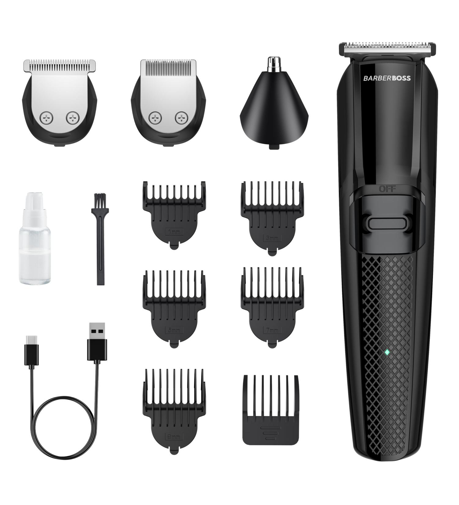 BarberBoss Beard Trimmer Men Hair Clippers Men All-in-One Mens Grooming Kits Hair Trimmer Men Cordless Clippers for Men Haircut Face Grooming Nose Hair Trimmer QR-6055 - Buy Online on GoSupps.com