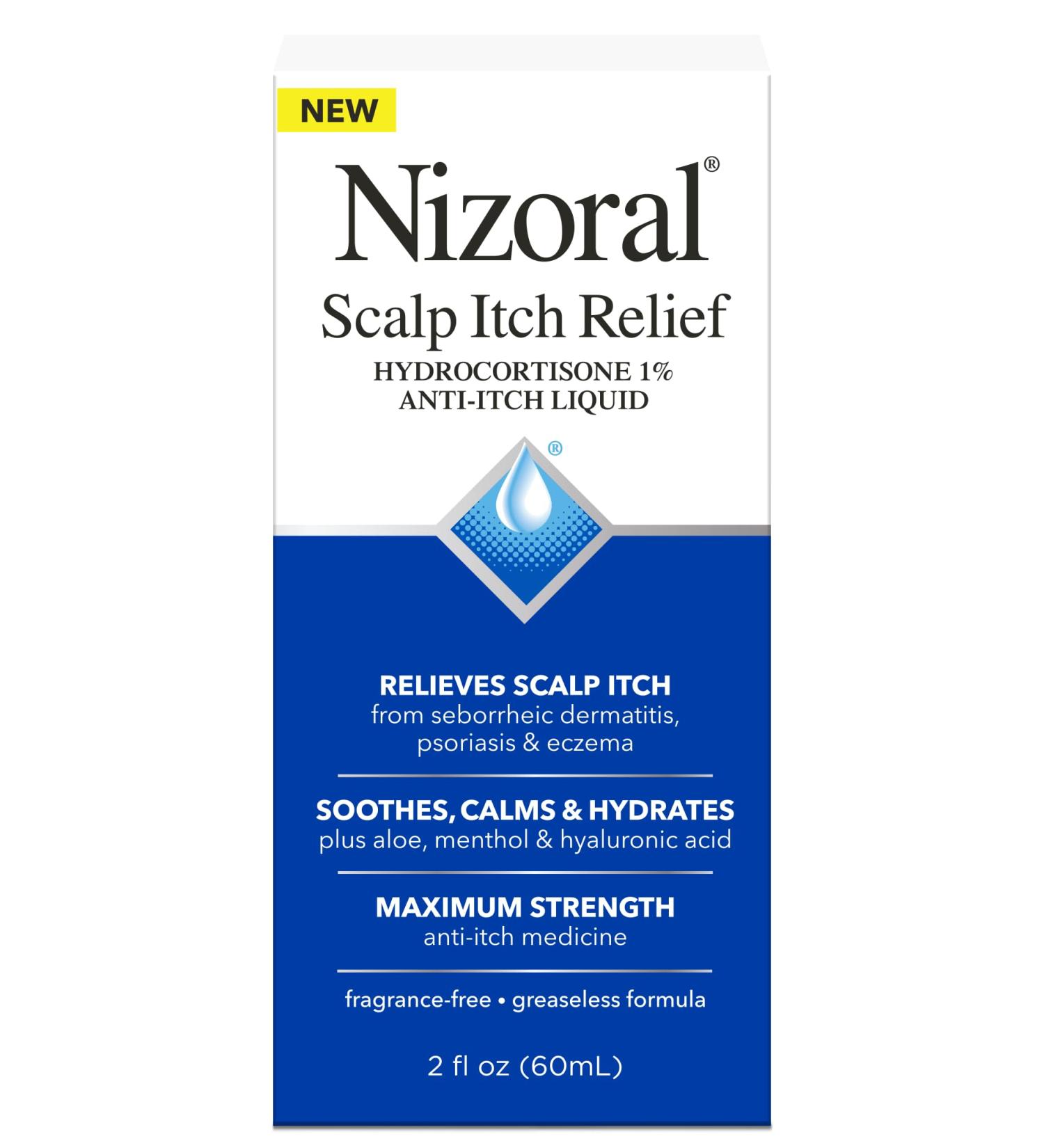 Nizoral Scalp Itch Relief Liquid - Maximum Strength Hydrocortisone 1% | Soothes Calms & Hydrates Scalp Itch | 2 Fl Oz - International Shipping Available - Buy Online on GoSupps.com
