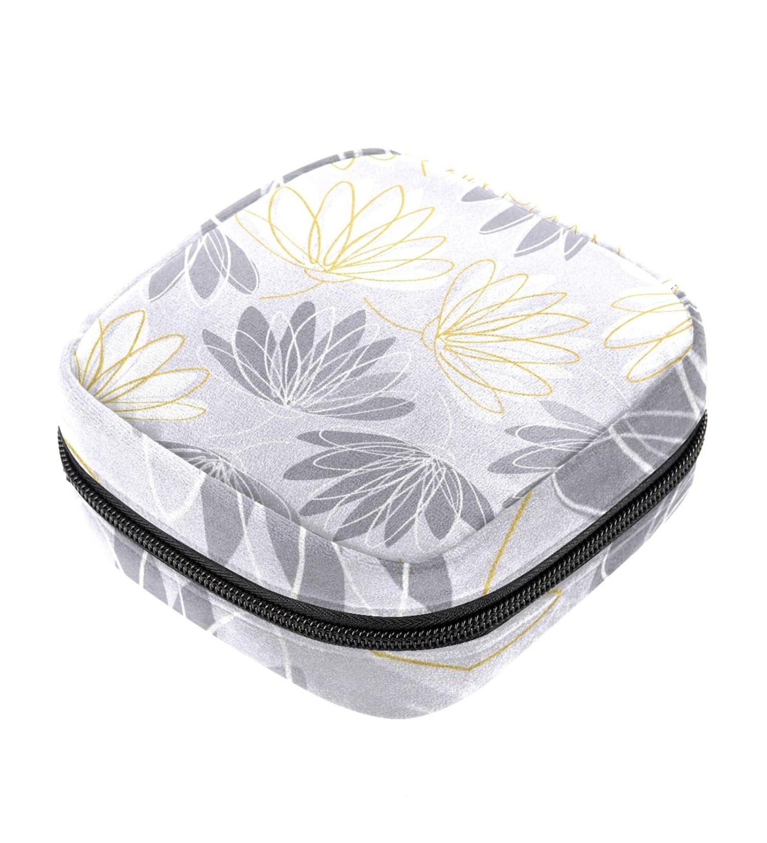Lotus Print Sanitary Napkin Storage Bag - Portable Menstrual Cup Pouch & Nursing Pad Holder (Multicolor) - Buy Online on GoSupps.com
