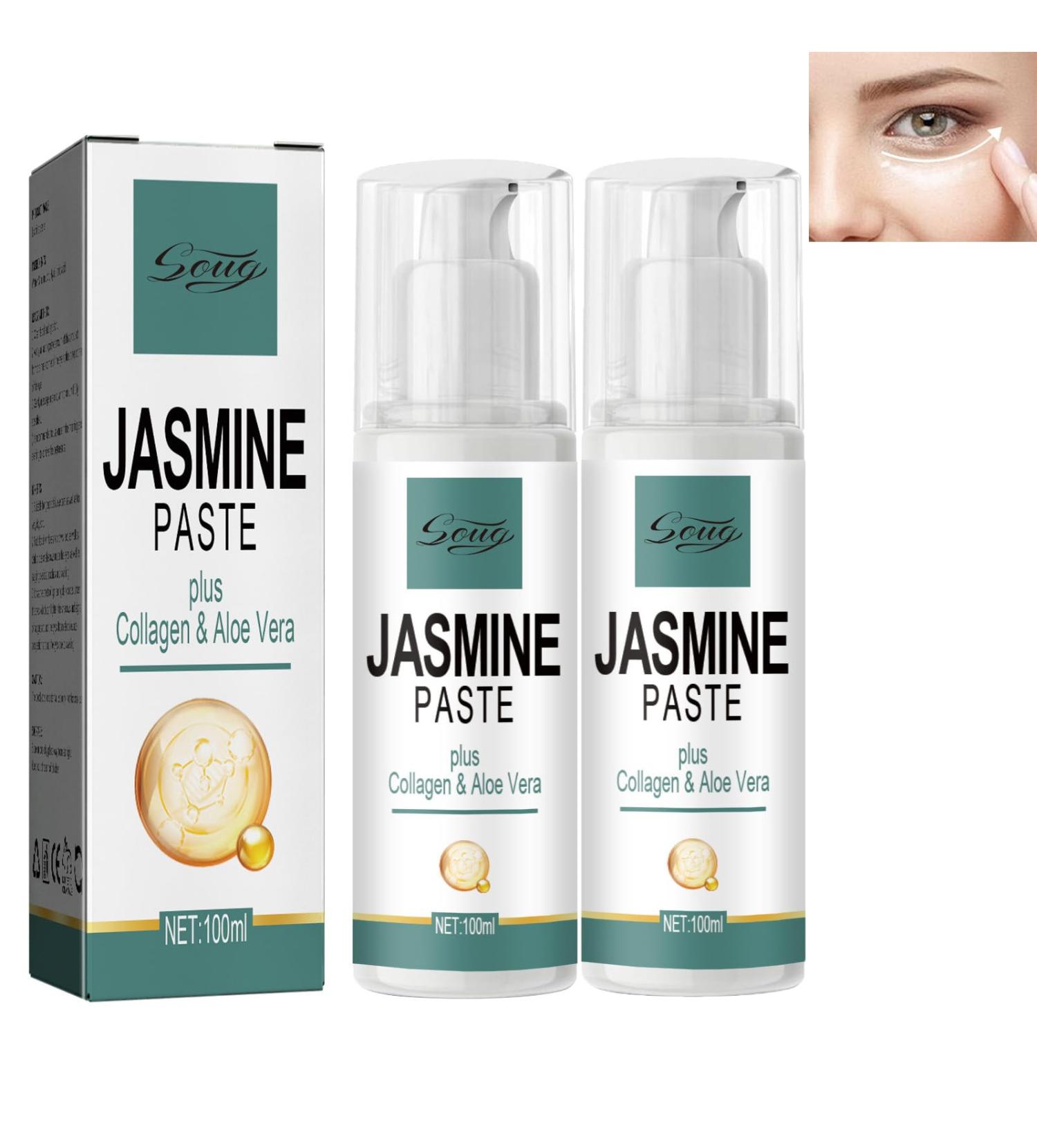 Jasmine Ointment Eye Cream - 100ml Collagen & Aloe Vera for Dark Circles Puffiness & Wrinkles (2 Pieces) - Buy Online on GoSupps.com