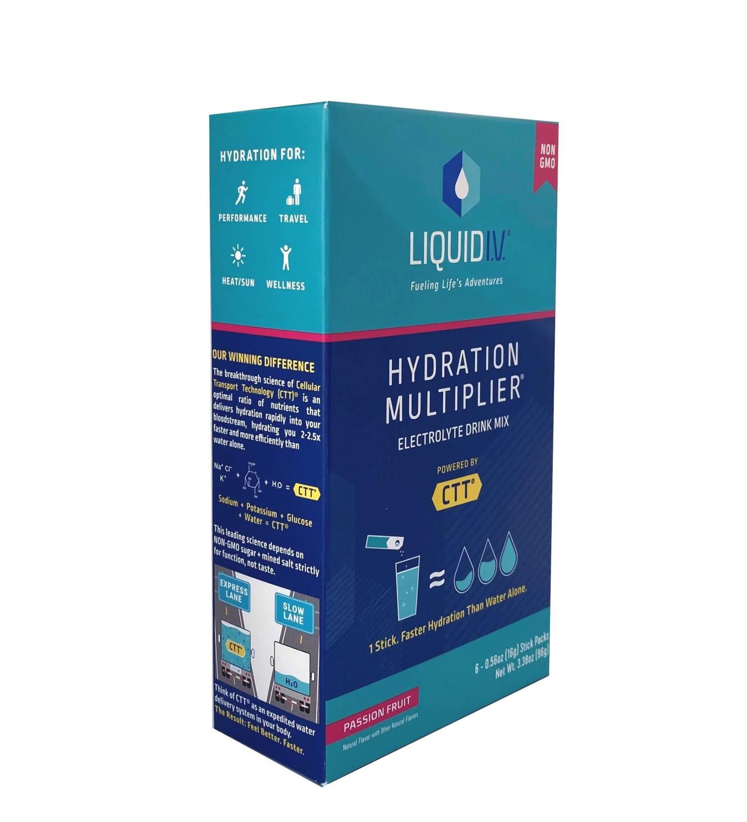 Liquid IV Hydration Powder Passion Fruit 6oz - Fast Hydration Boost - Buy Online on GoSupps.com