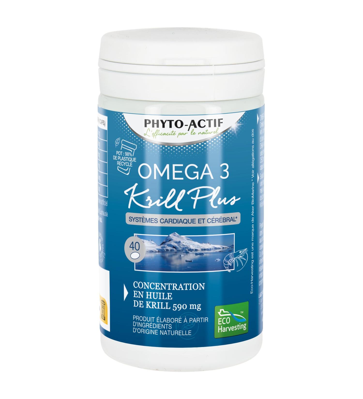 PHYTO-ACTIF | Omega 3 Krill + | Normal brain function | Helps maintain normal vision | Contributes to a fo - Buy Online on GoSupps.com