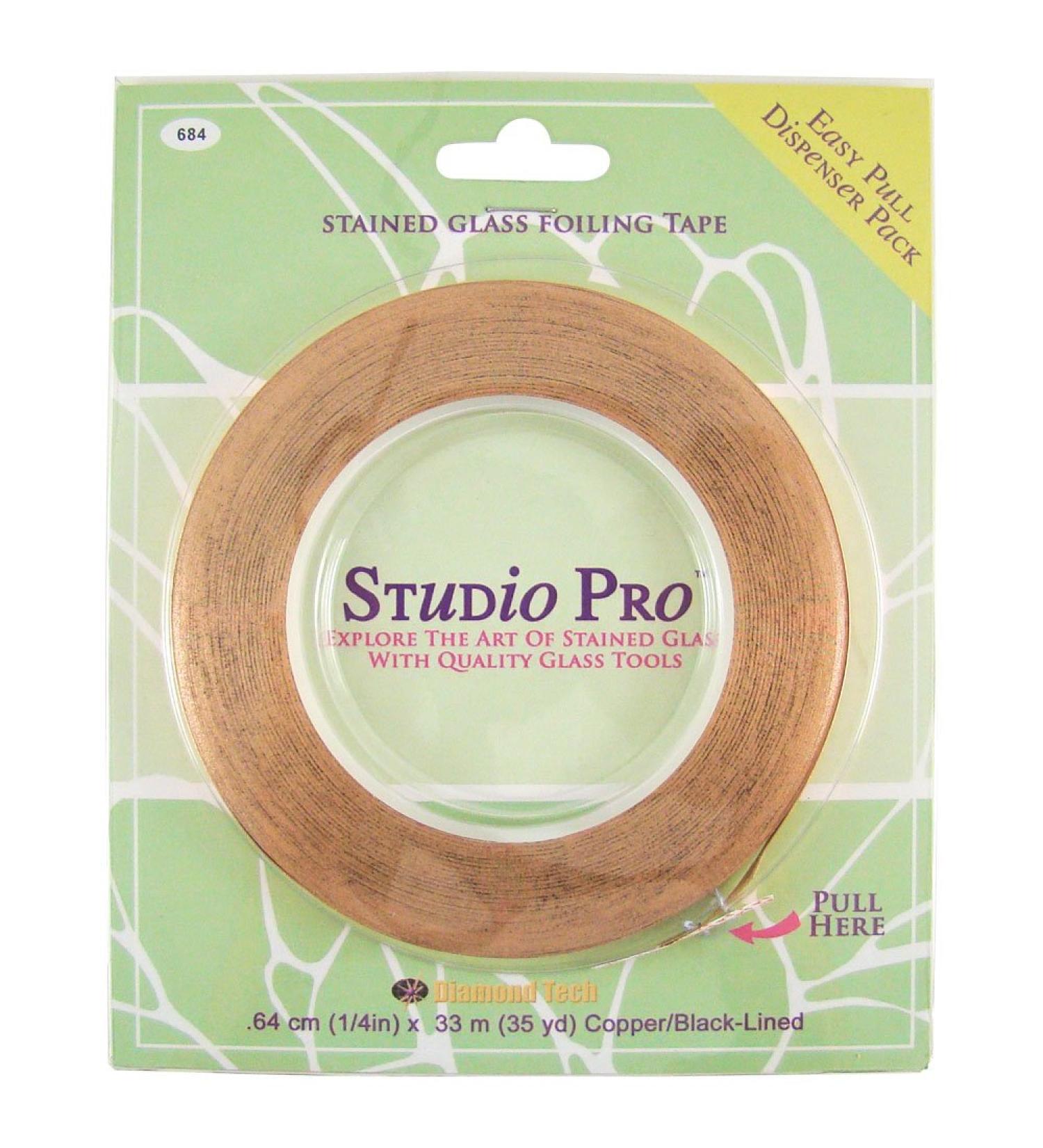 Studio Pro 1/4-Inch Black Lined Copper Foil