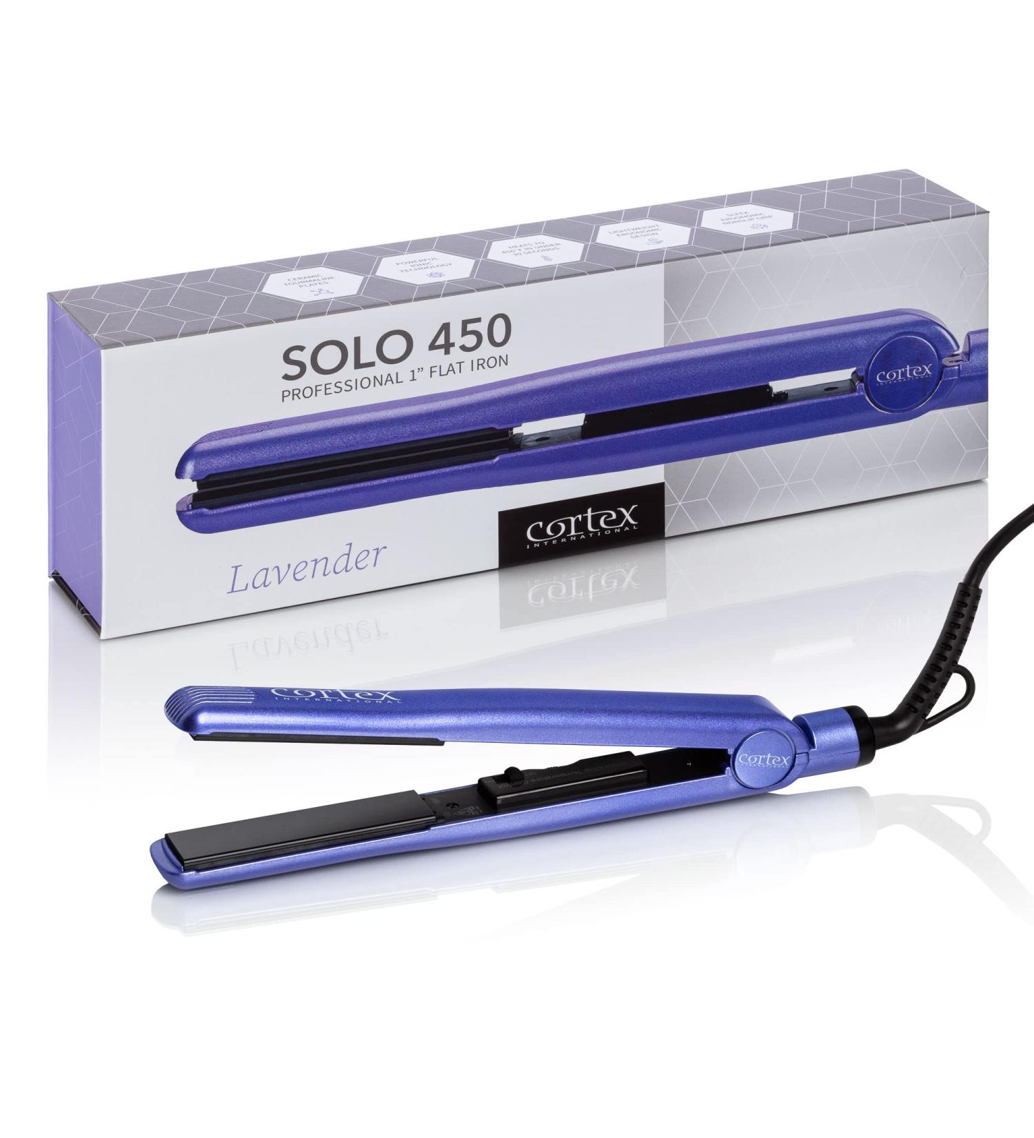 Cortex International Solo 450 1 Inch Ceramic Flat Iron Analog Adjustable Temperature Settings (Lavender)