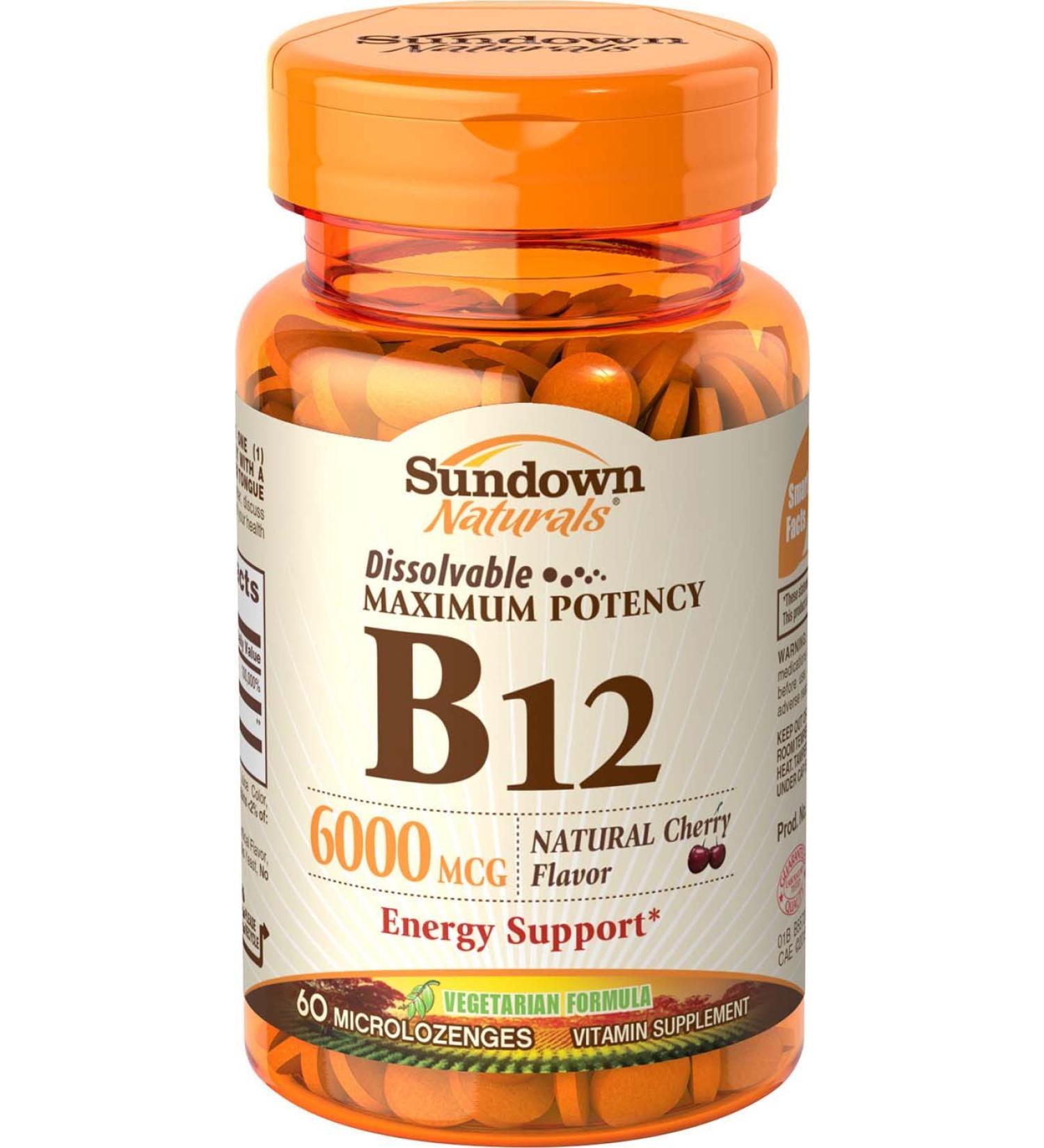 Sundown Sublingual B-12 6000 Mcg Tablets 60 ct
