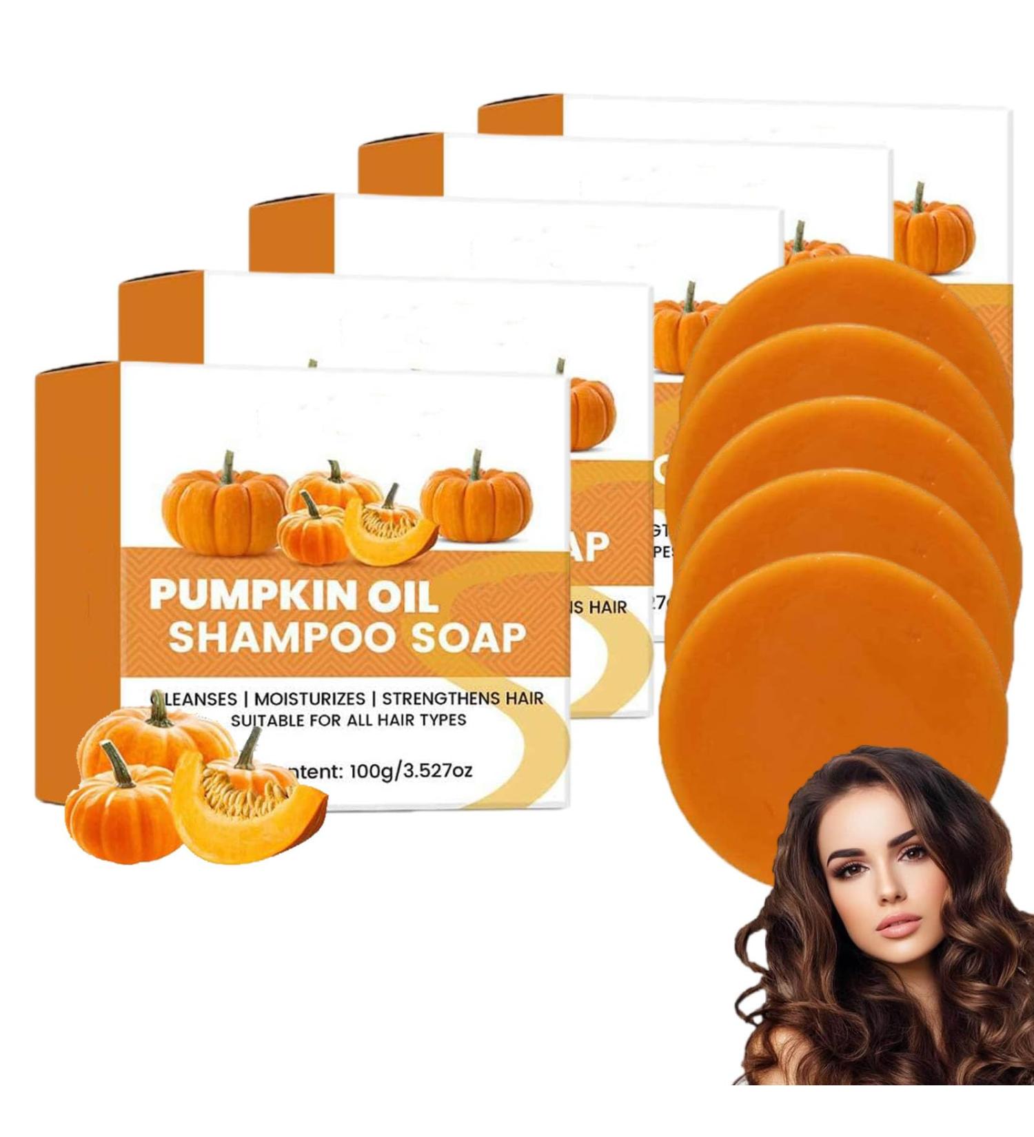 JIAOY Pumpkin Seed Oil for Hair Growth Shampoo Soap Pumpkin Shampoo Bars and Conditioner for Hair Care and Strengthening Pumpkin Oil for Hair Growth Care for Dry Damaged Hair 5 Pack 5 Pack - Buy Online on GoSupps.com