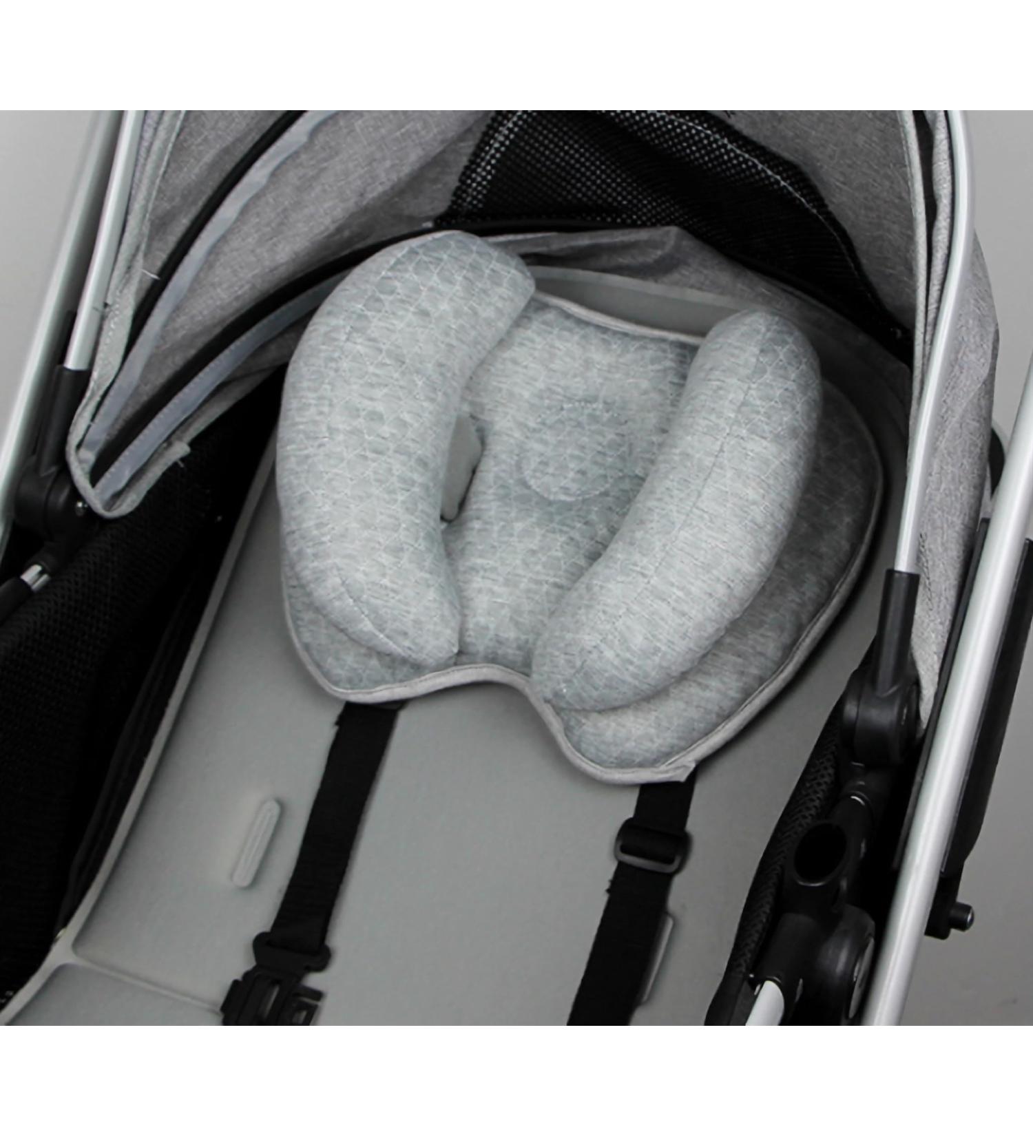 Qchomee Baby Travel Pillow | 2-in-1 Adjustable Neck Support for Car Seat, Stroller & Pram | Washable Insert Cushion for Toddler | Grey | 29x22cm - Buy Online on GoSupps.com