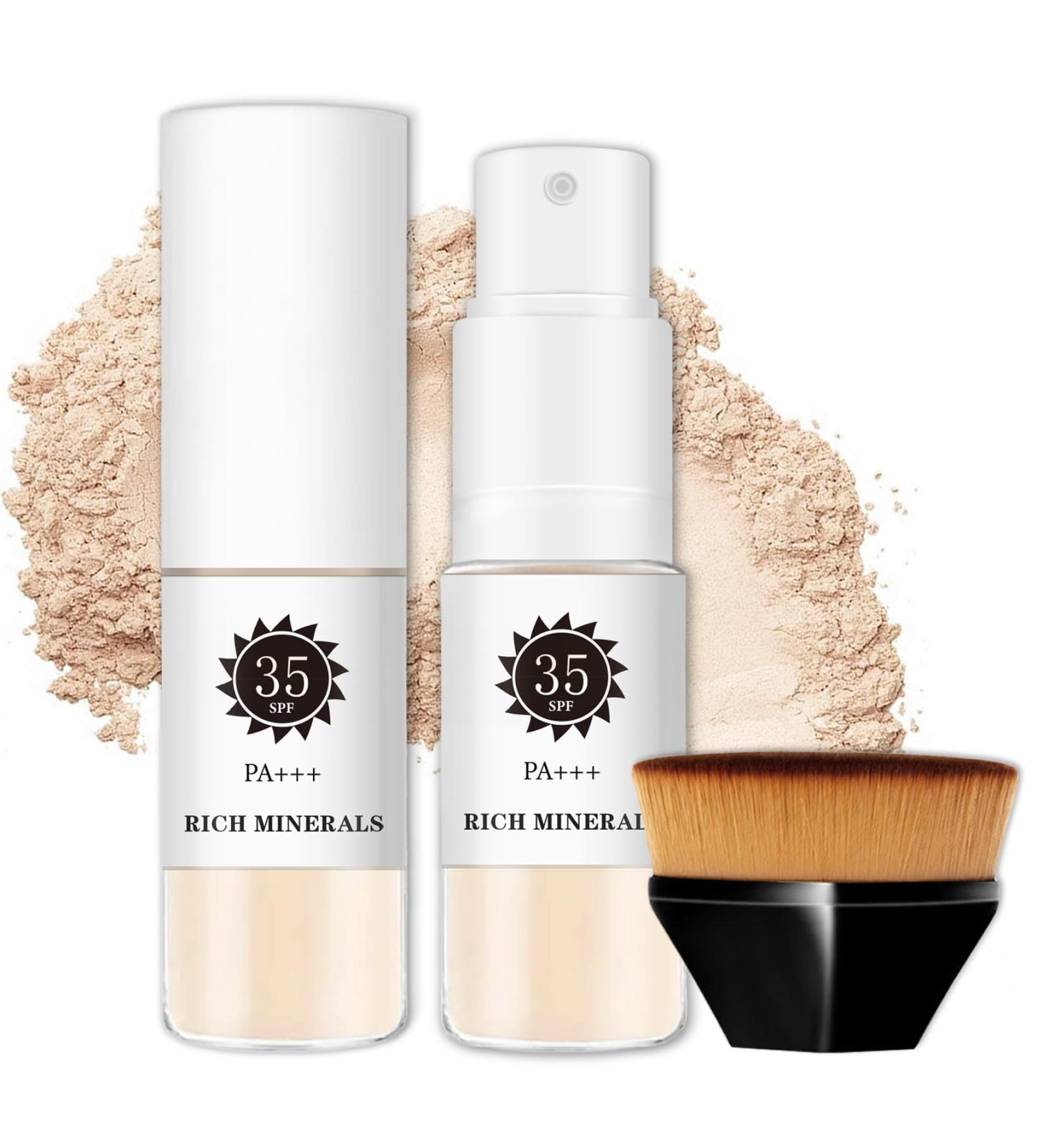 AWCCXMYM Sunscreen Powder SPF 35 - Mineral Full Coverage Setting Powder for Hair Face & Body | Vegan Cruelty-Free Translucent Flawless Skin - Buy Online on GoSupps.com