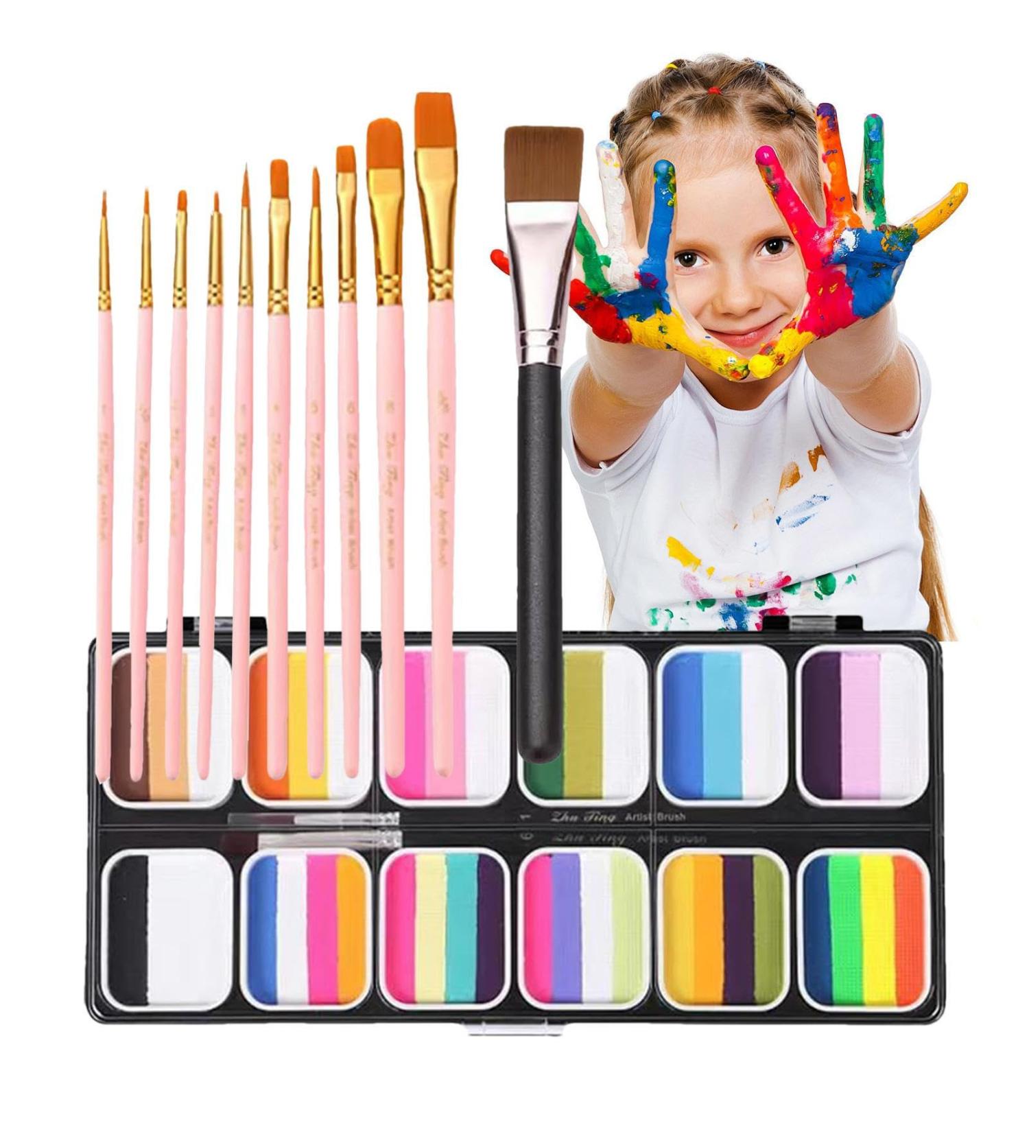  Veeteah Adult Face Paint Palette - Rainbow Palette - 12 Colors - Veeteah Washable Professional Body Art Palette - Buy Online on GoSupps.com