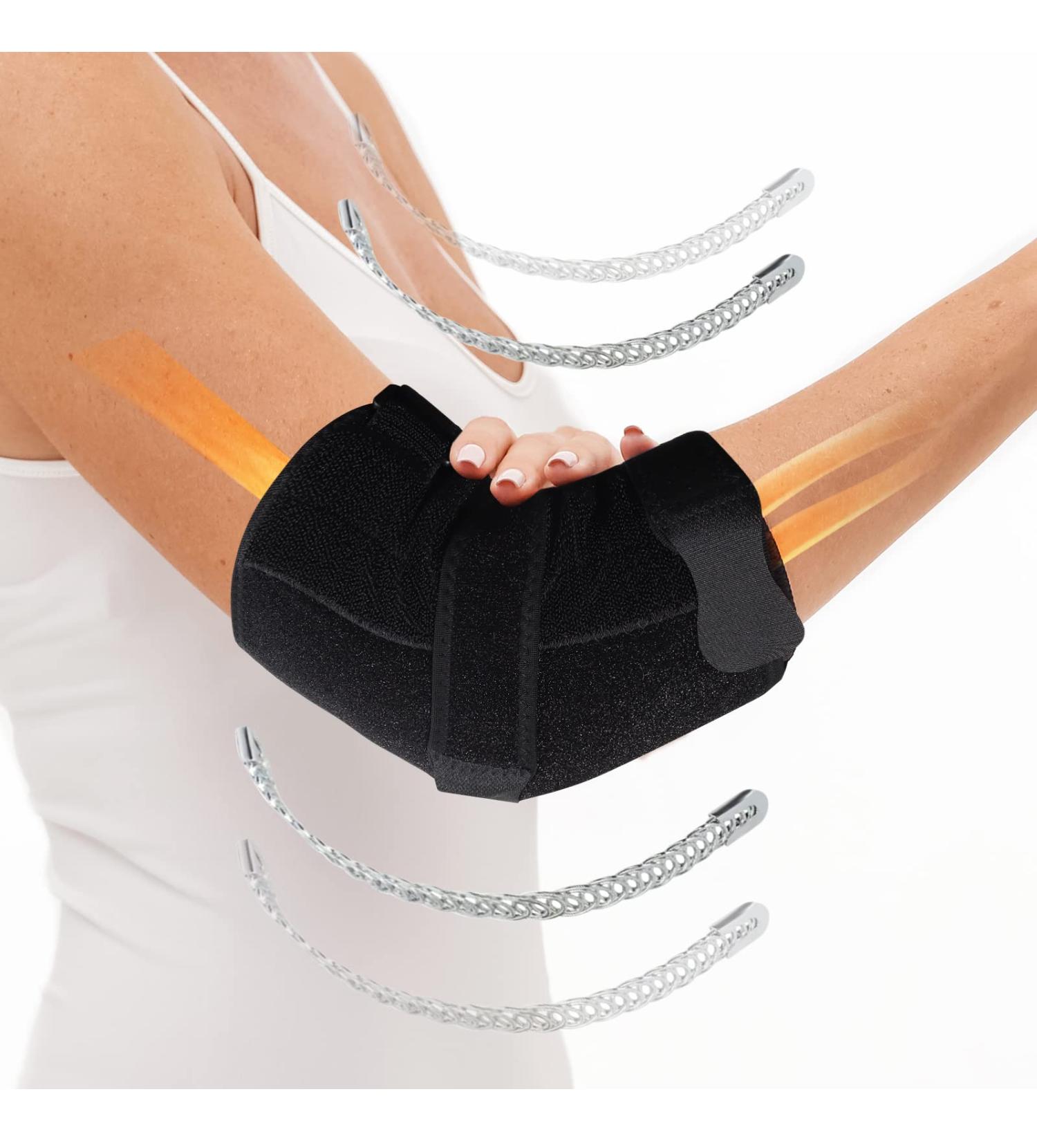 Elbow Splint & Tendonitis Brace for Cubital Tunnel Syndrome - 4 Removable Metal Spring Splints Elbow Immobilizer for Ulnar Nerve Entrapment - Golfers Elbow (S/M - Buy Online on GoSupps.com