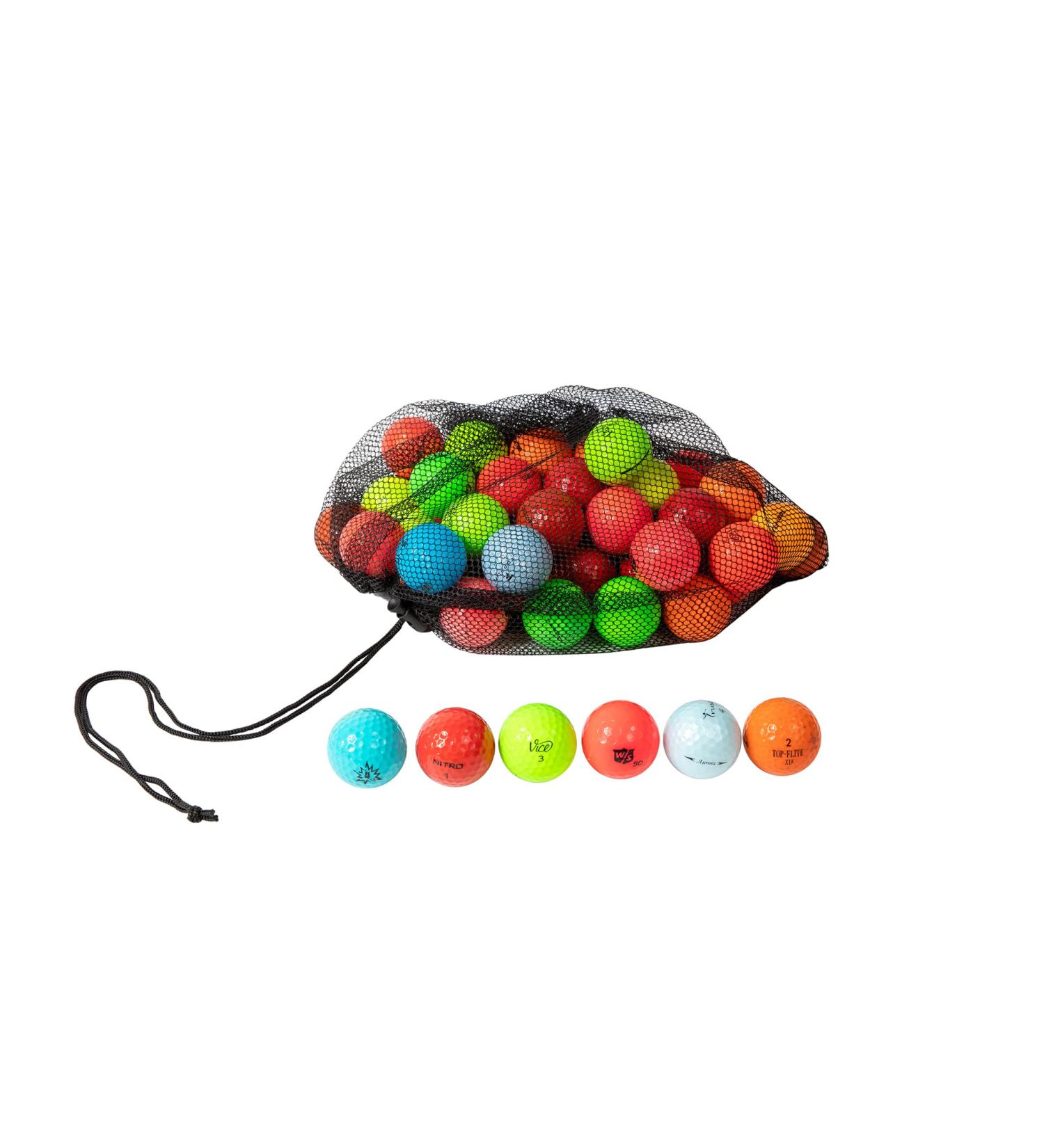 Recycled Colored Golf Balls Bulk Mix - AAA Good Condition - Includes Mesh Carry Bag | Brand Name - Buy Online on GoSupps.com