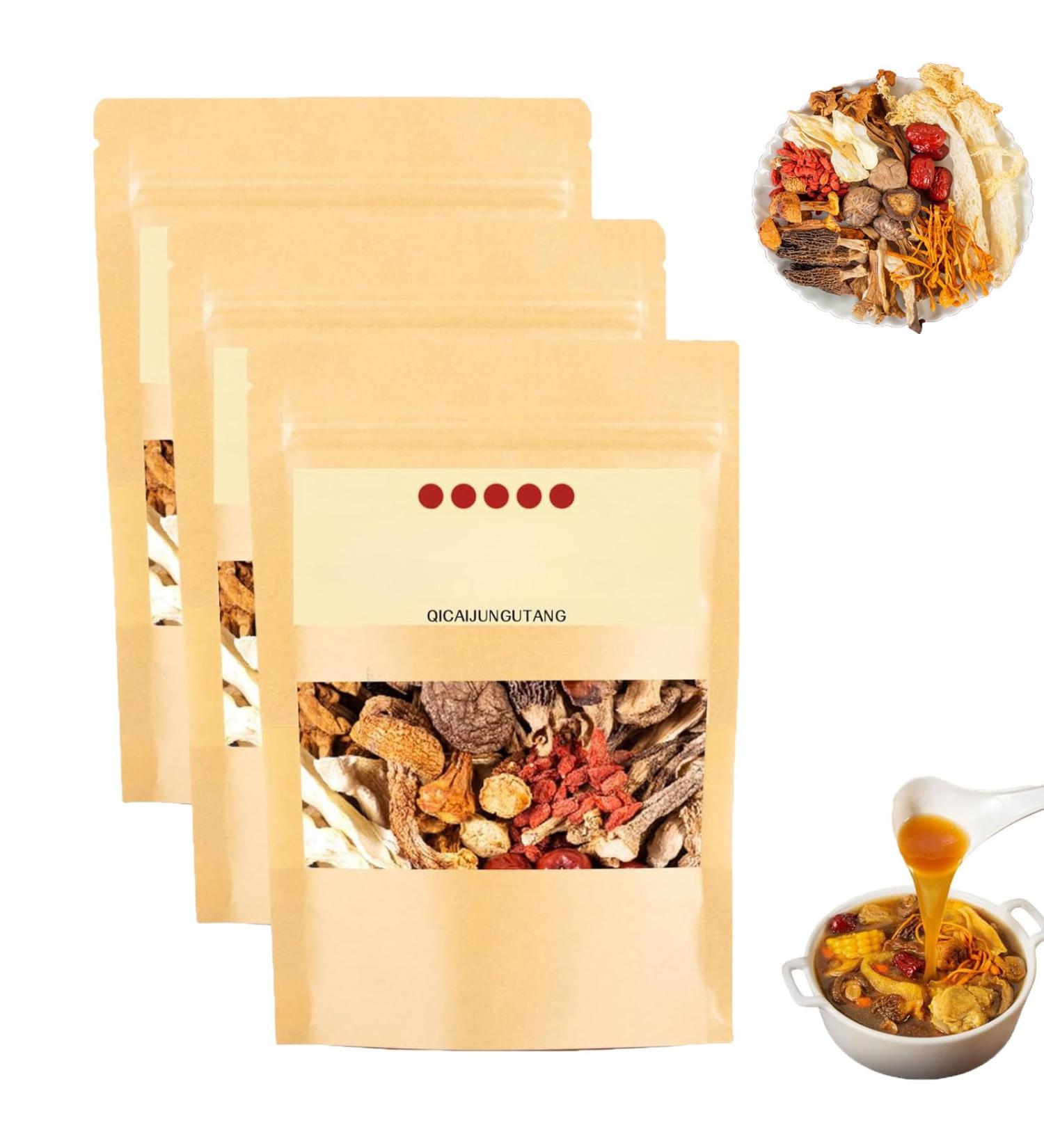 Soup Package of 11 Types of Mushrooms Dry Abalone Nutritious Mushroom Soup Bag Nutritious Mushroom and Herb Soup Set QICAIJUNGUTANG 11 Types Mushroom Soup Packets 45g/Bag (3Pcs) - Buy Online on GoSupps.com