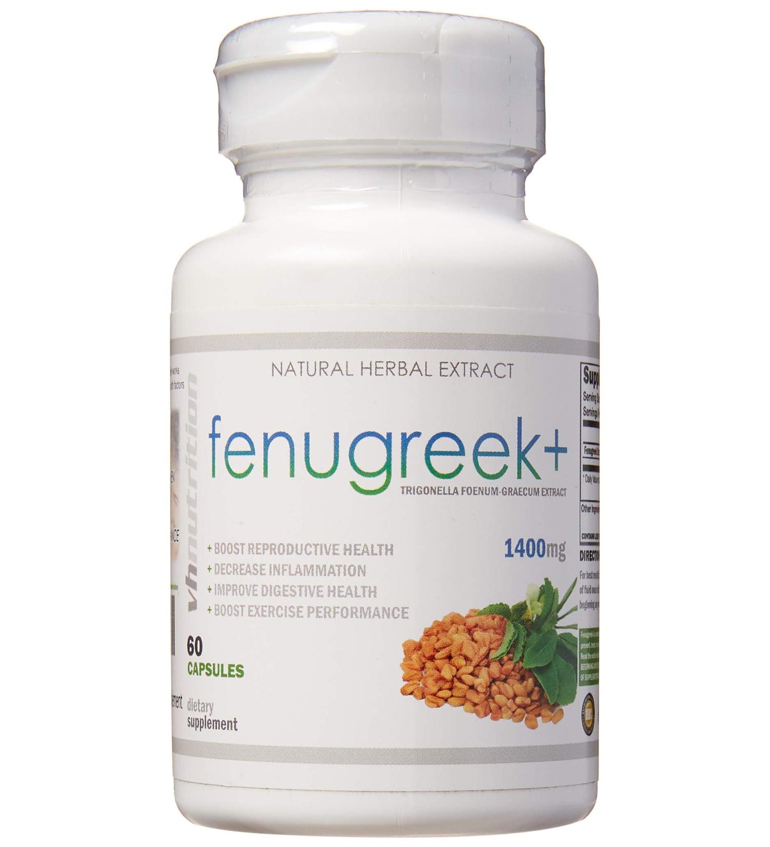 Fenugreek+ Capsules for Lactation Support - 1400mg Serving Size - 30 Day Supply | VH Nutrition - Buy Online on GoSupps.com