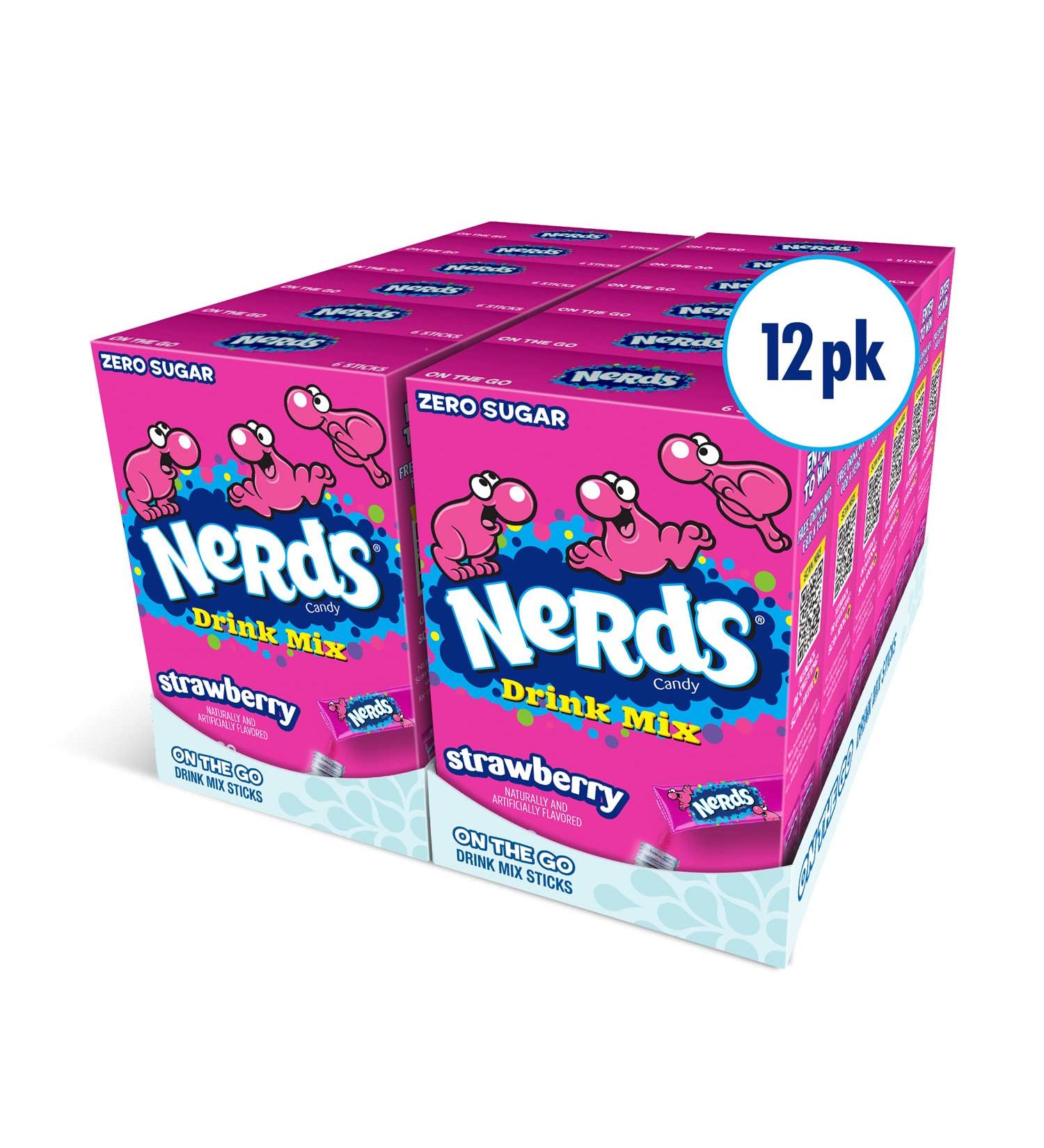 Nerds Strawberry Powder Drink Mix - 12 Boxes, Makes 72 Delicious Hydration Drinks - Buy Online on GoSupps.com