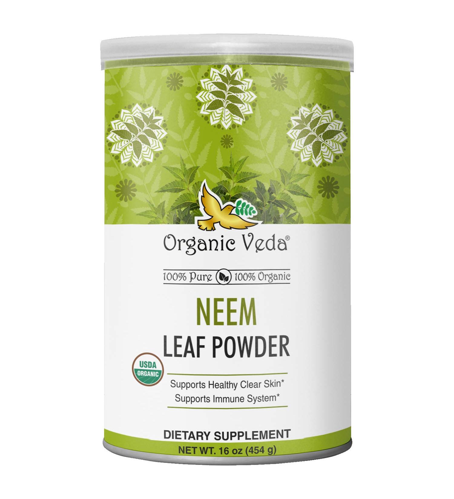 Organic Veda Neem Powder - 100% USDA Certified for Skin & Hair | Immune Support | 16 oz Pack - Buy Online on GoSupps.com