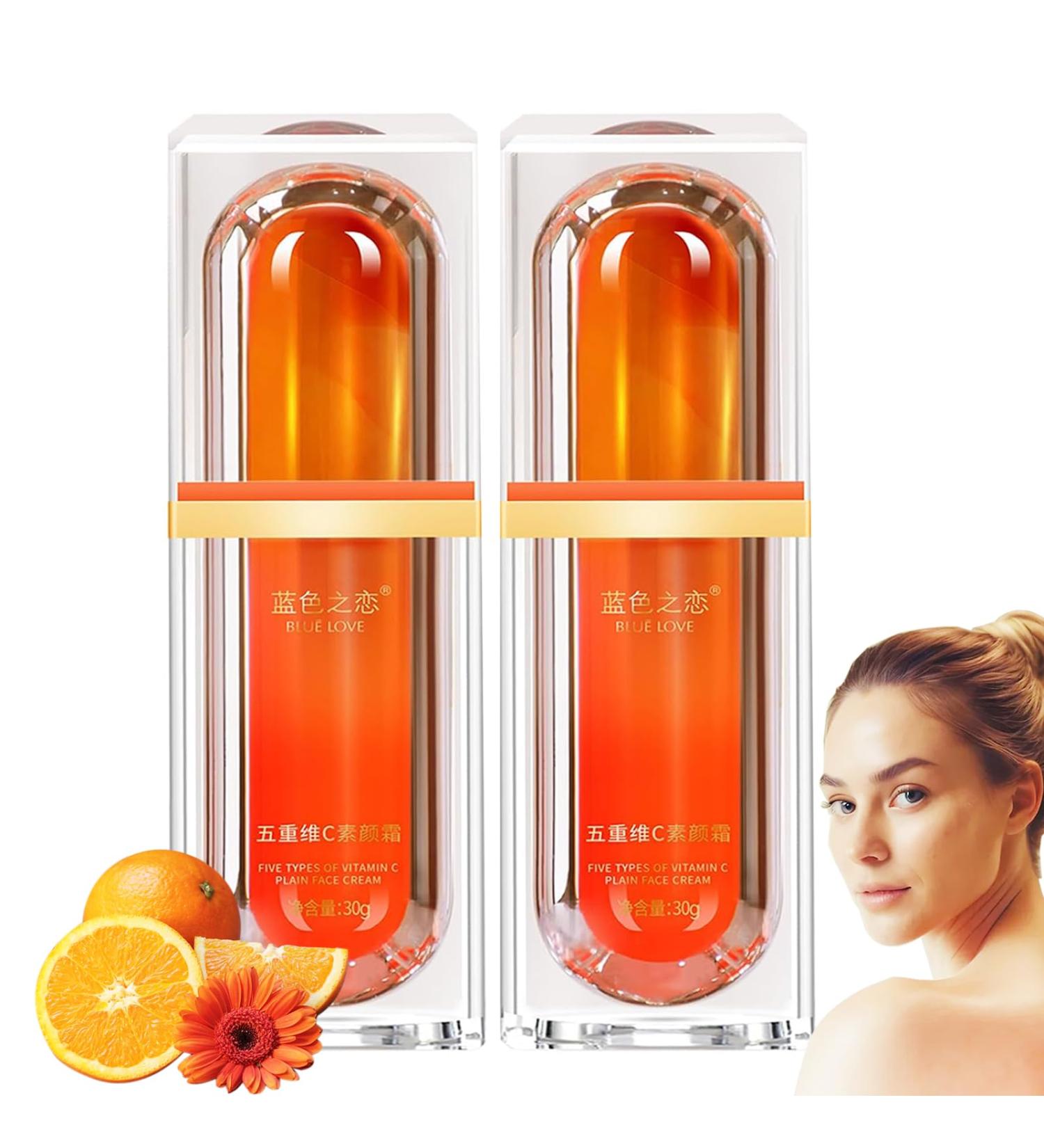 BLUE LOVE 2PCS Vitamin C Tone Up Cream Set Quick Makeup Moisturizer for Radiant Skin Natural Skincare for All Skin Types & Daily Use - Buy Online on GoSupps.com