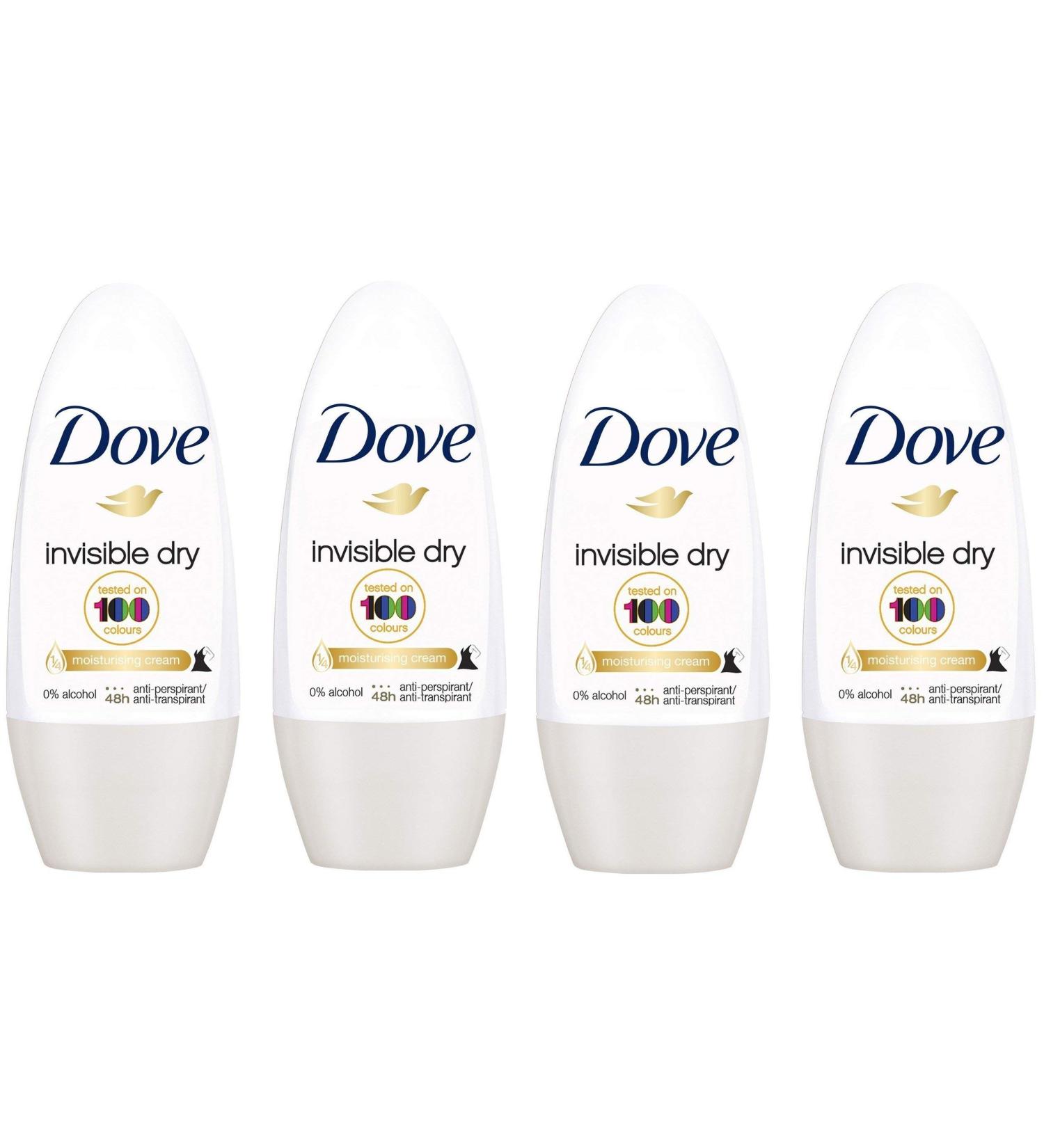 Dove Anti Perspirant Roll On Pack Of 4 (Invisible Dry Roll On) 50 Ml
