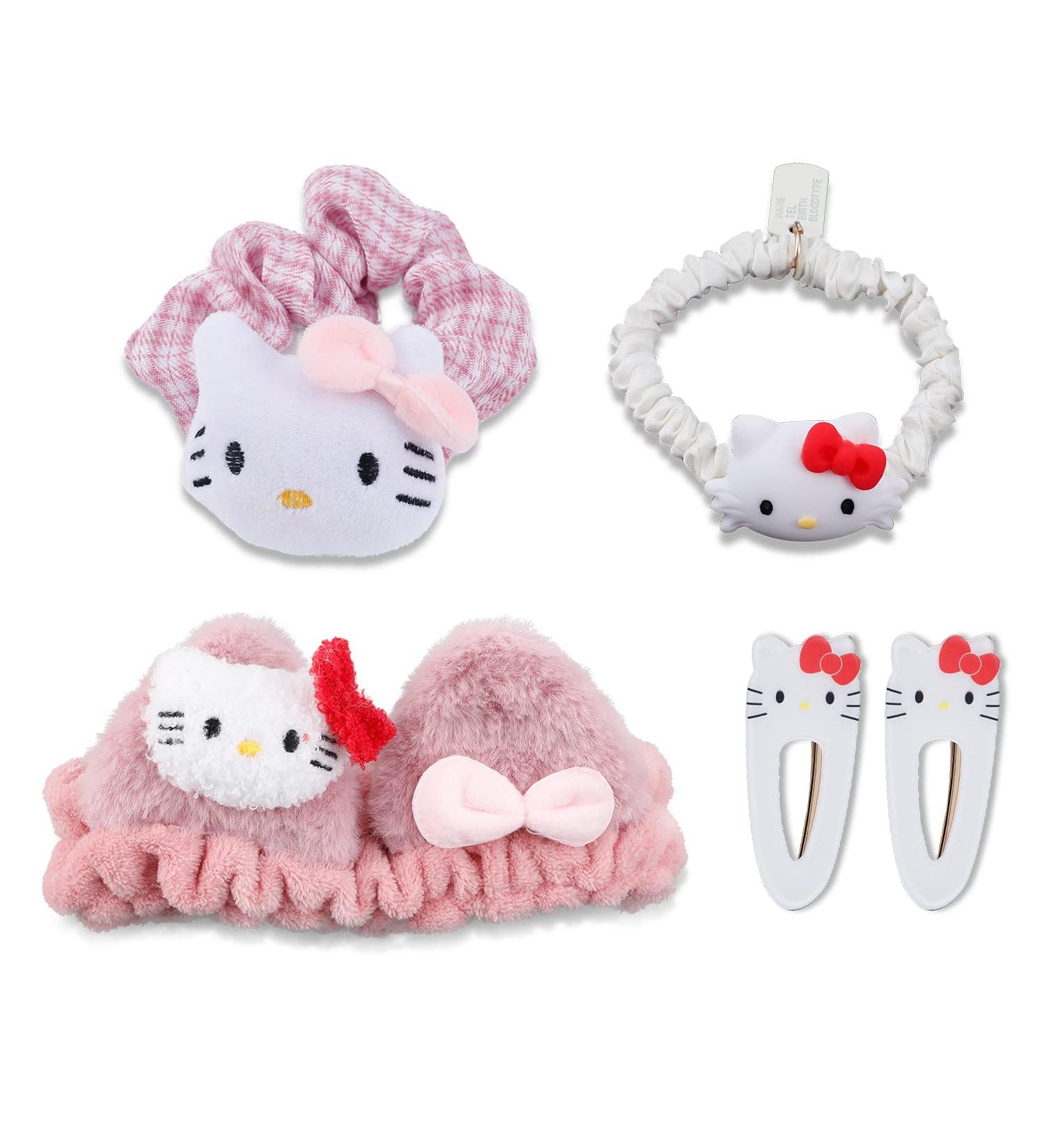 Cute Cartoon Kawaii Hair Accessories Set for Women and Girls - 4pcs Headbands, Hair Clips and Ties - Coral Hair Band Collection - Buy Online on GoSupps.com