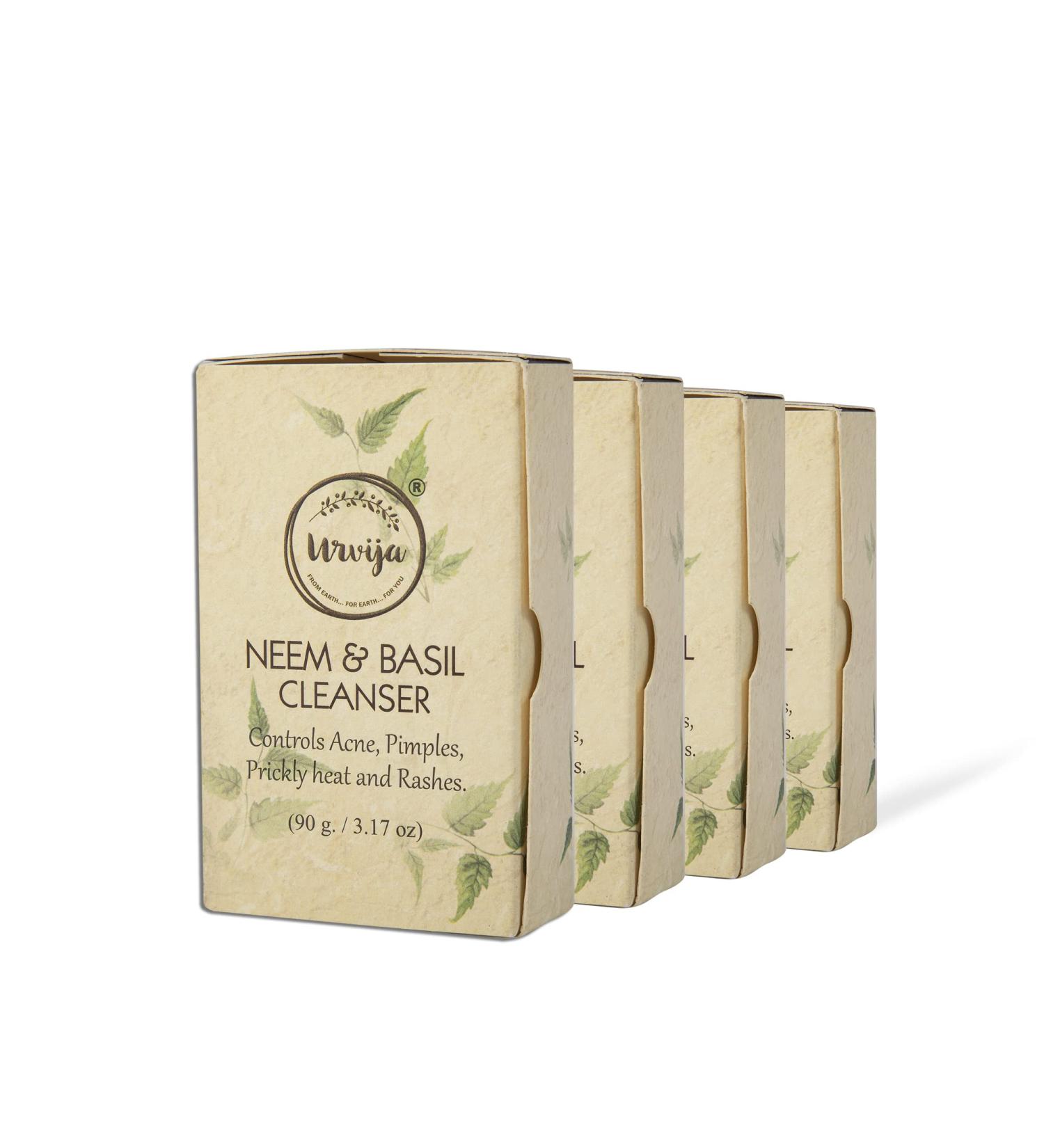 Neem & Basil Cleanser | Anti-Acne & Anti-Pollution Soap Bar for Oily to Sensitive Skin | Vegan Cruelty-Free & Palm Oil Free - Buy Online on GoSupps.com