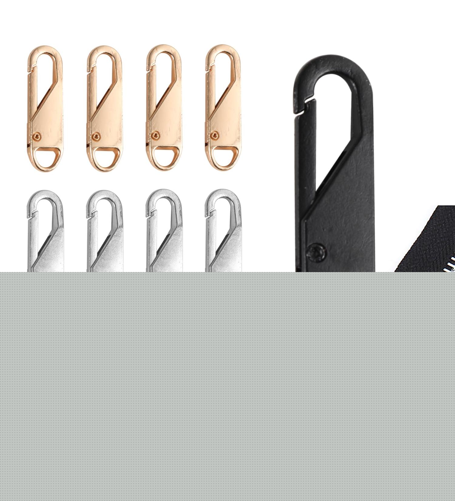 12-Piece Metal Zipper Pull Repair Set | Universal 35x10mm Zipper Trailers for Jackets Pockets Luggage & Wallets - 3 Colors - Buy Online on GoSupps.com