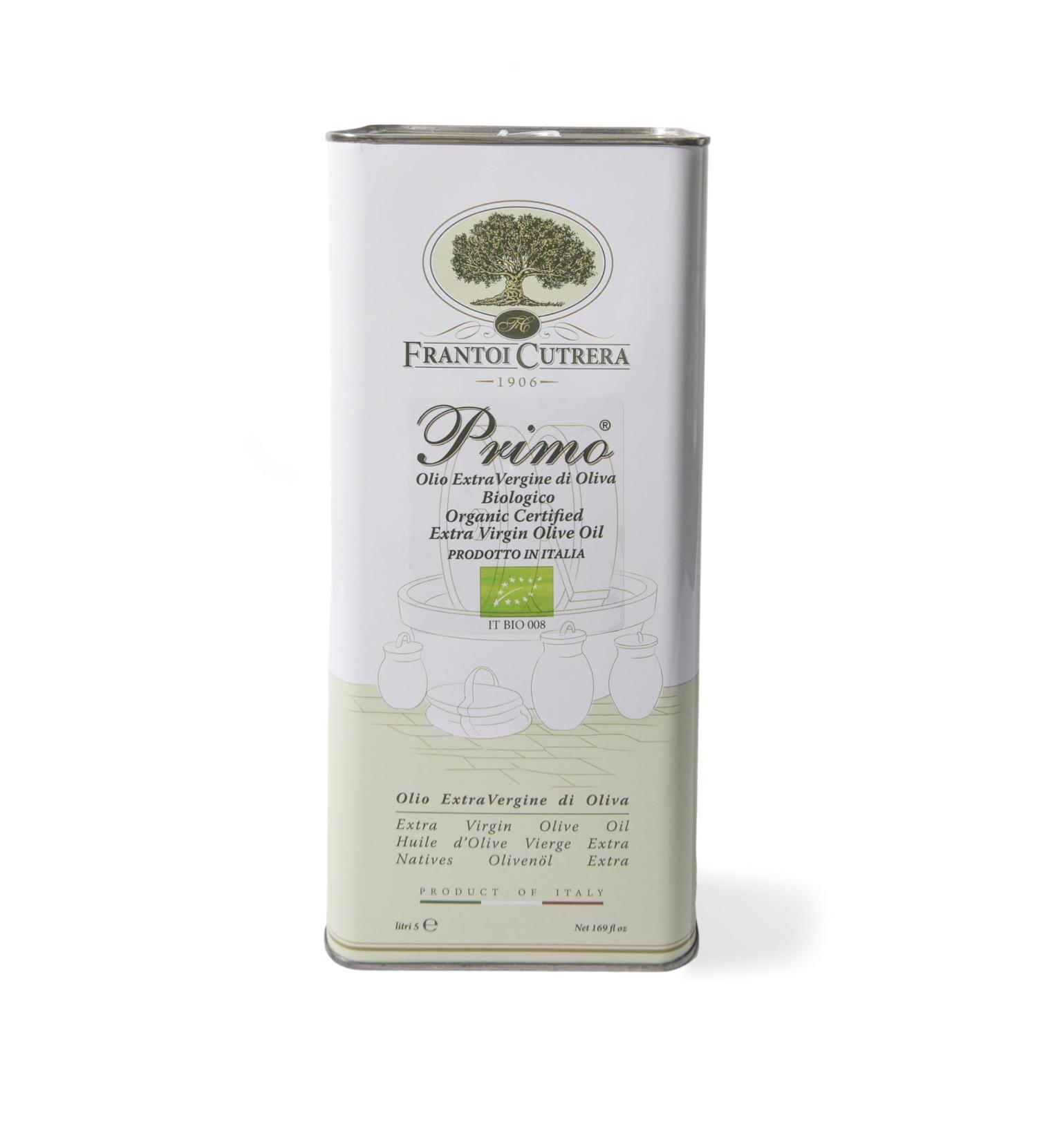 Frantoi Cutrera Extra Virgin Olive Oil Primo Organic Bottle - Cutrera - 5 Litre