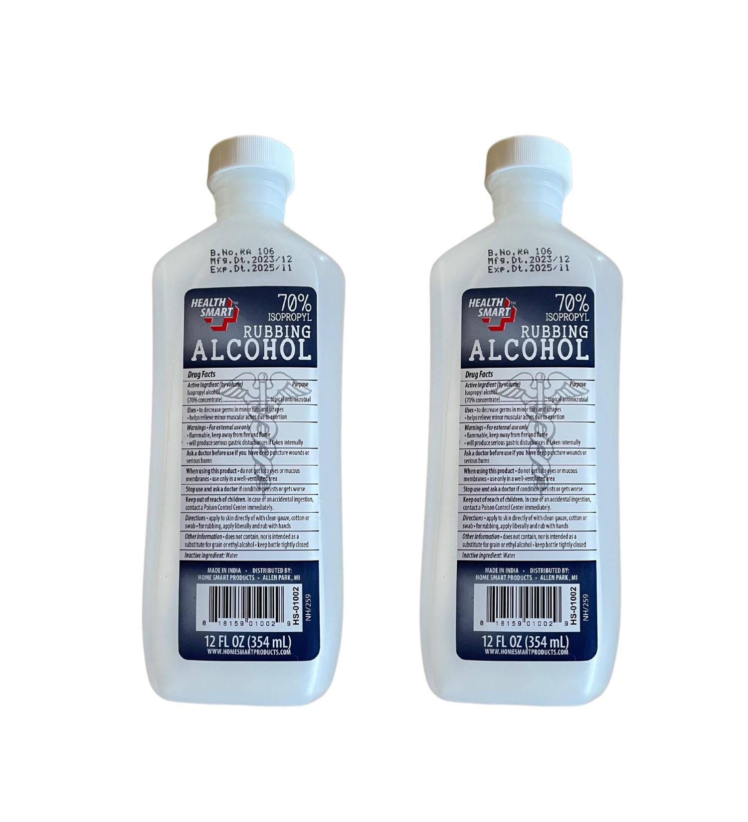 Generic Isopropyl Alcohol 70% Antiseptic and Cleaner (2 12oz Bottles) Clear - Buy Online on GoSupps.com