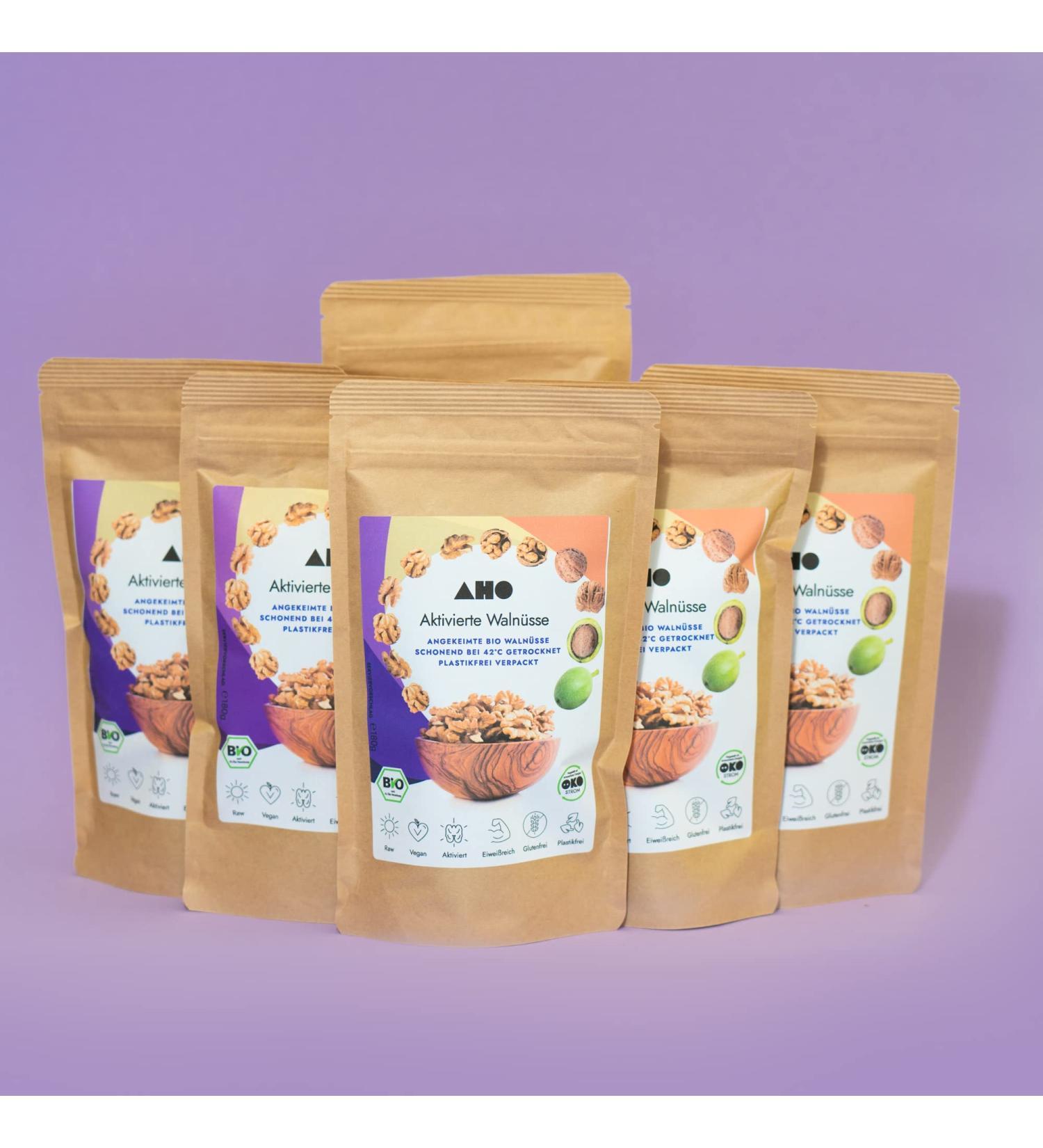 AHO Activated Walnuts 1kg - Premium Organic Superfood for Health & Wellness | Worldwide Shipping - Buy Online on GoSupps.com