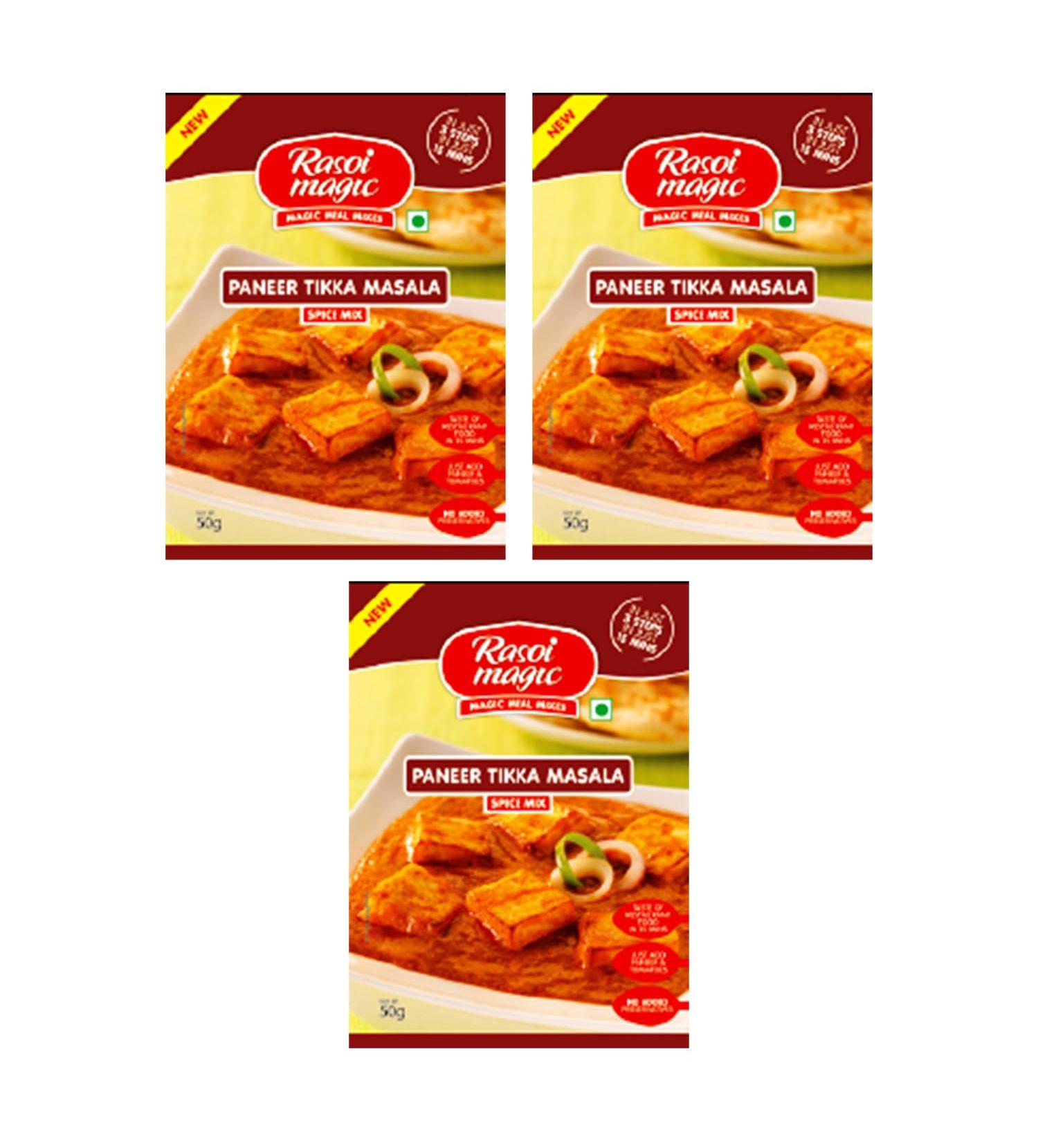 Rasoi Magic Various Seasoning Masala Powder (45 Gram) - A Mixture of Spices Adds Taste - Aromatic & Enhances Flavor of Meal (Paneer Tikka Masala Pack of 3)