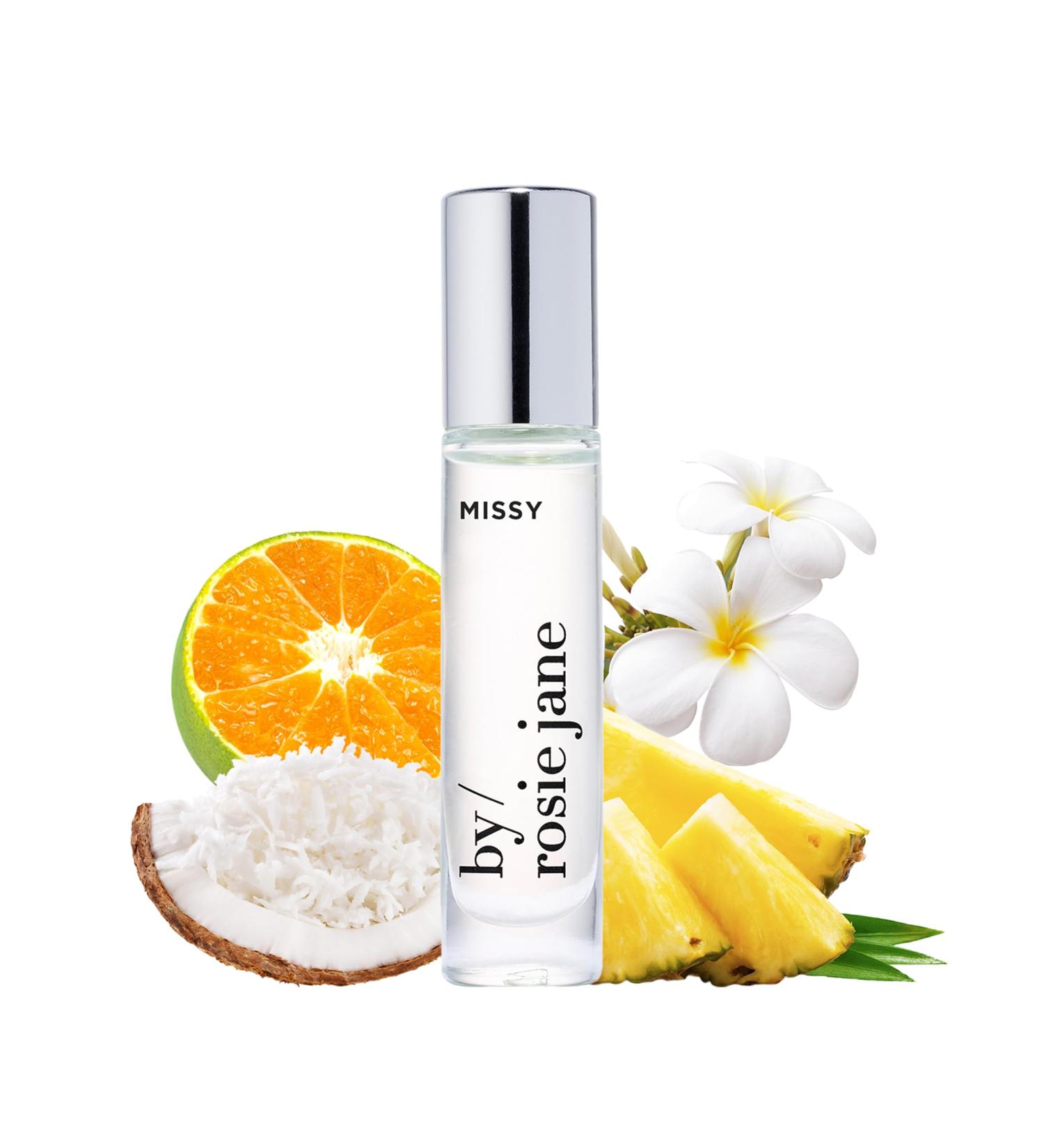 By Rosie Jane Fragrance Oil (Missy) - Clean Fragrance for Women - Notes of Coconut Green Mandarin Pineapple and Frangapani - Paraben-Free Vegan Cruelty-Free Phthalate-Free (7ml) Missy (Frangipani) - Buy Online on GoSupps.com